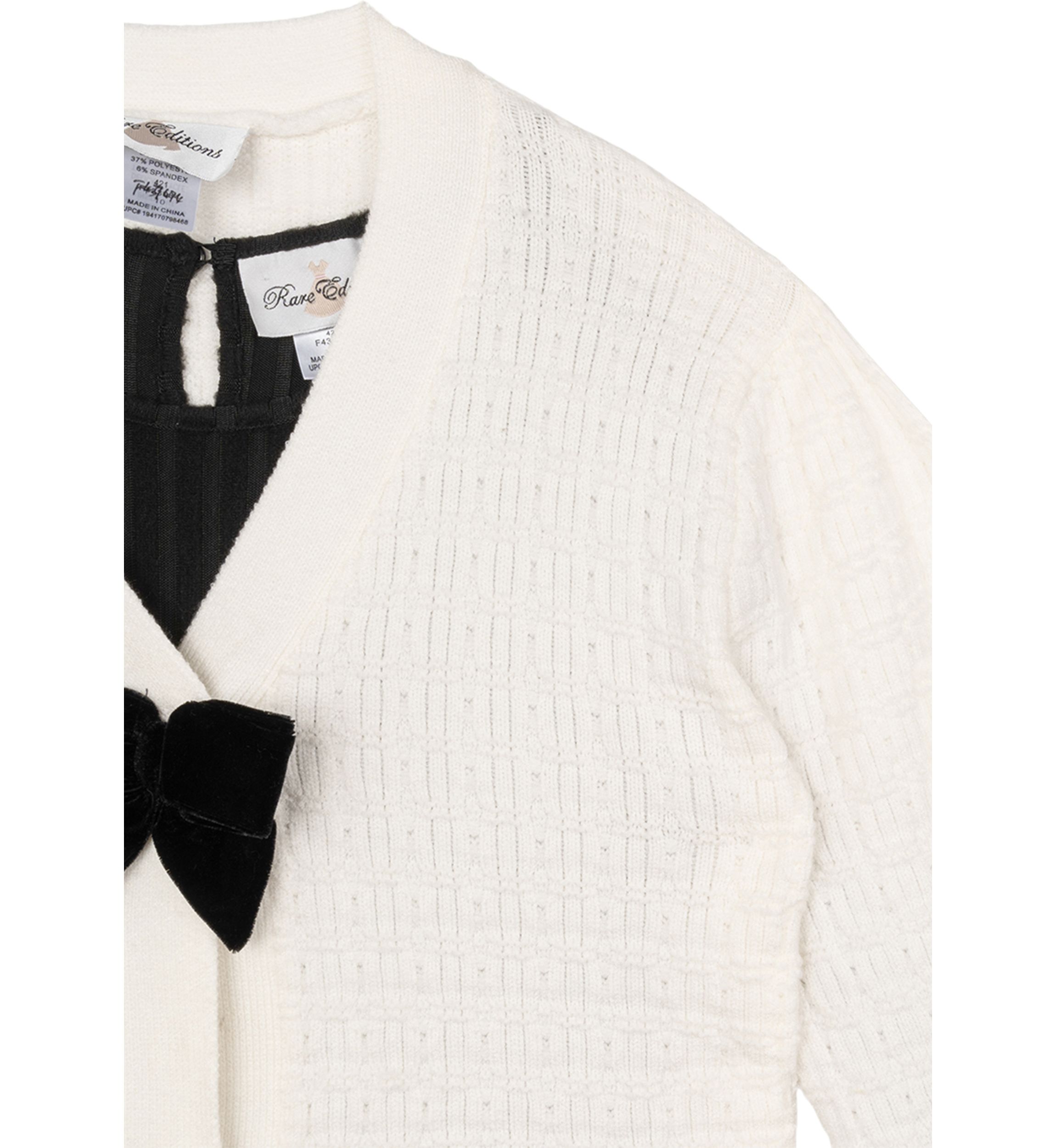 Girls 4-6x Bow Knit Cardigan and Dress Set