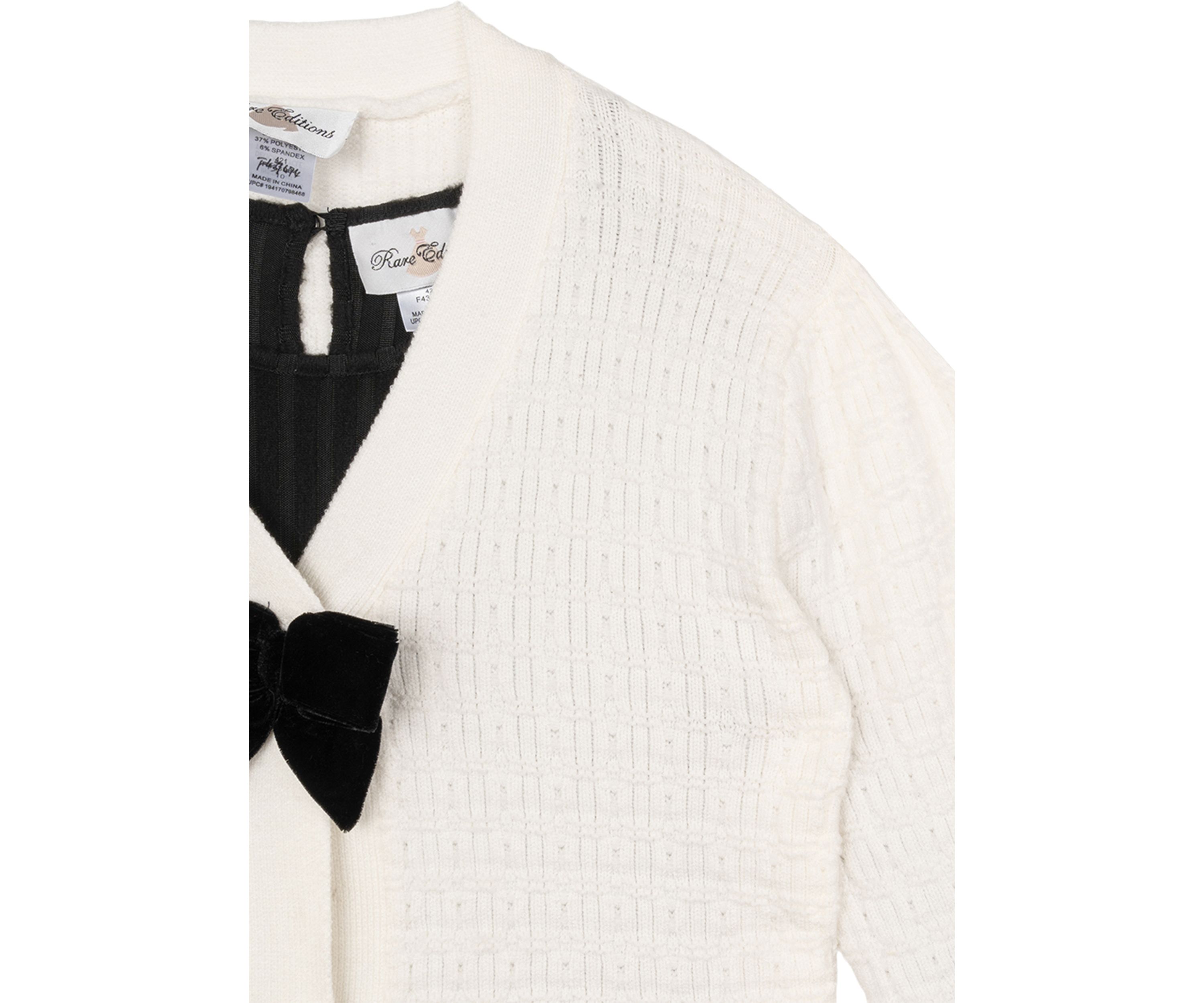 Girls 4-6x Bow Knit Cardigan and Dress Set
