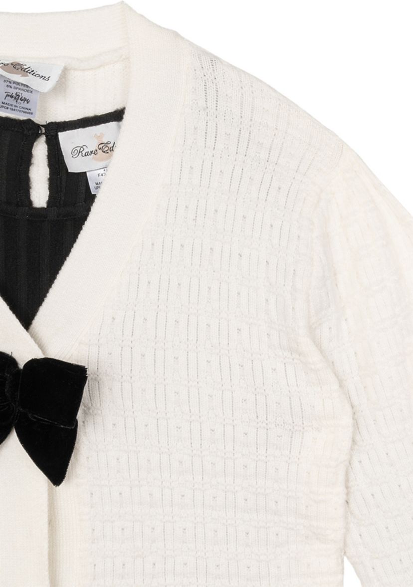 Girls 4-6x Bow Knit Cardigan and Dress Set