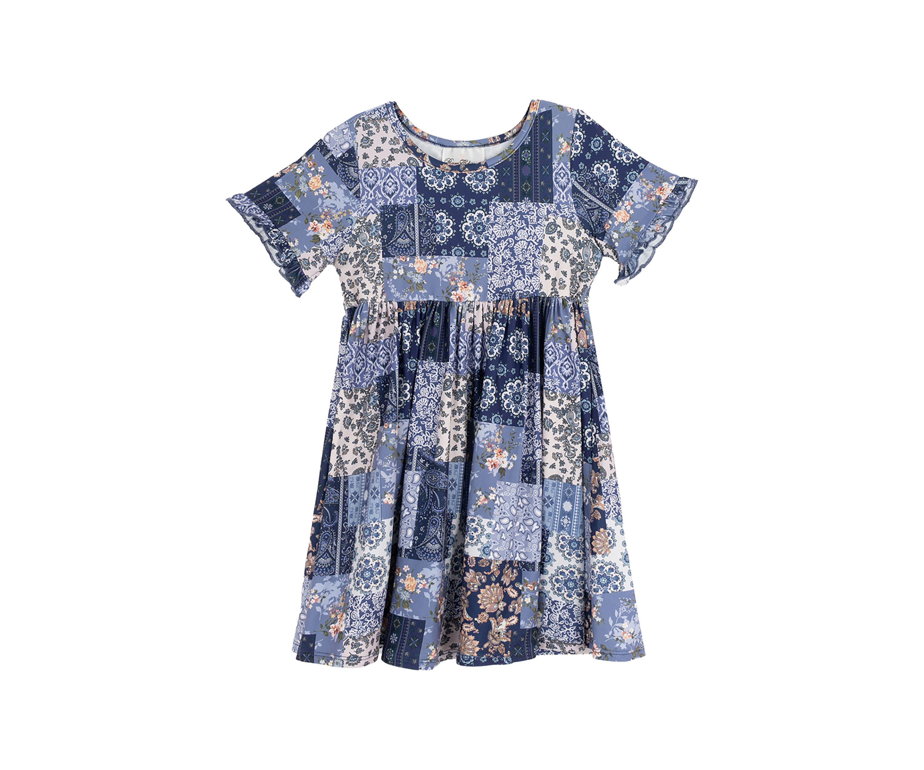 Girls 4-6x Cardigan Patchwork Printed Dress Set