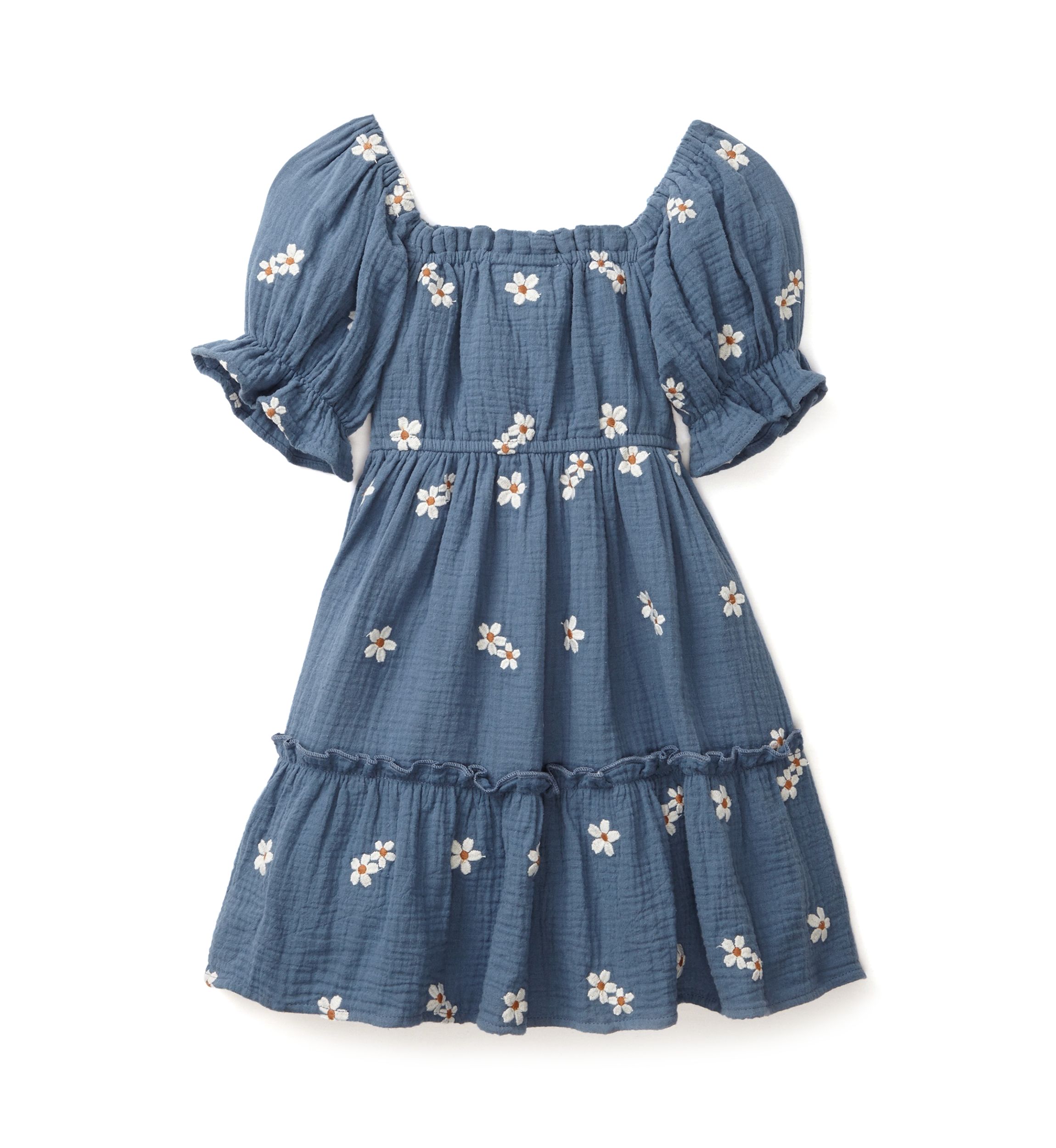 Girls 4-6x Daisy Embroidered Smocked Dress
