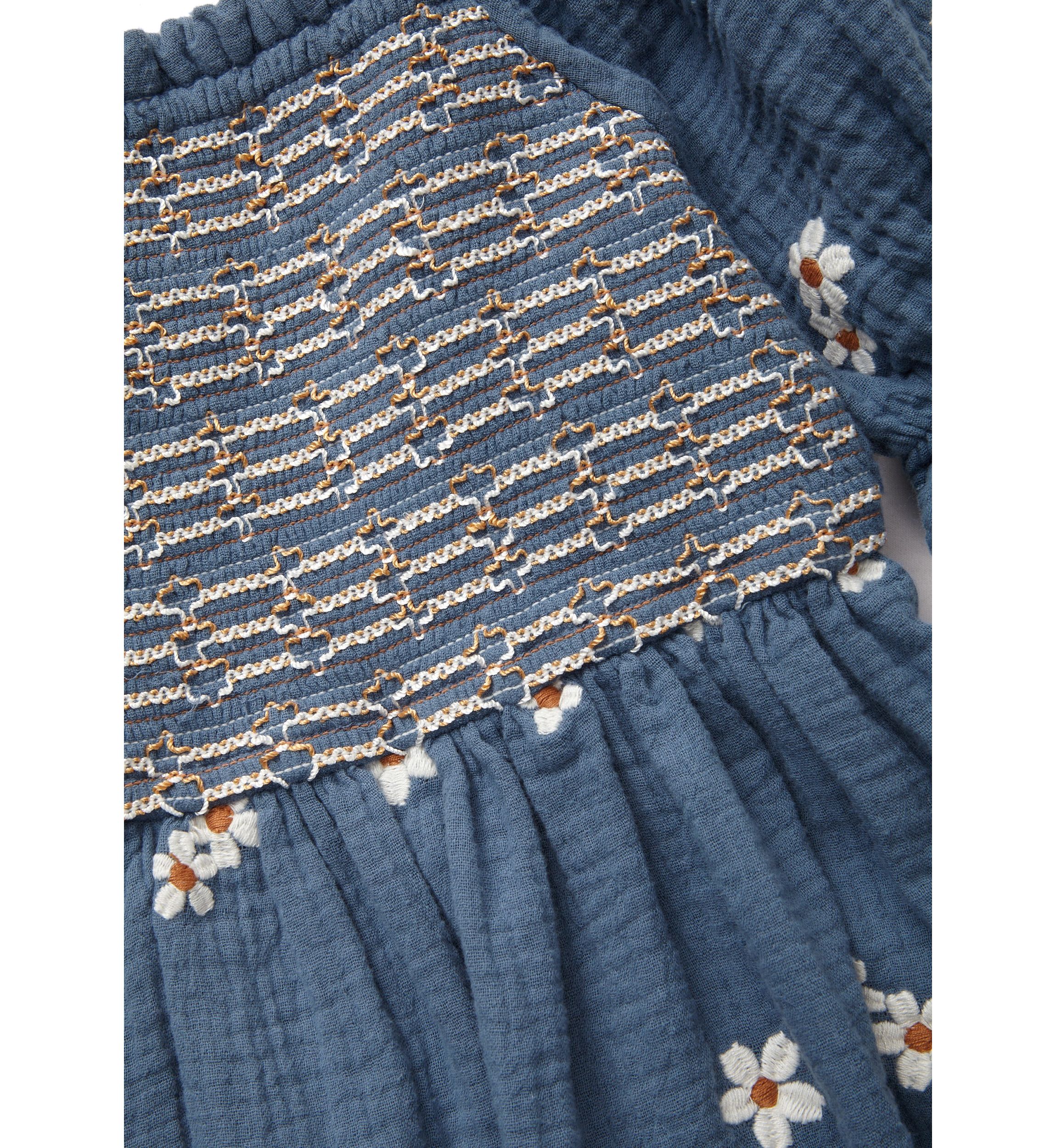 Girls 4-6x Daisy Embroidered Smocked Dress