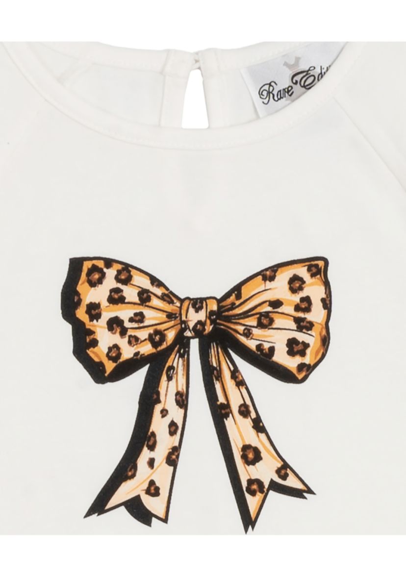 Girls 4-6x Cheetah Bow Top and Flare Pants Set