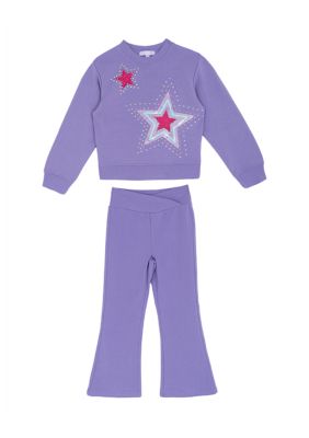 Rare Editions Girls 4-6x Purple Sequin Star Set