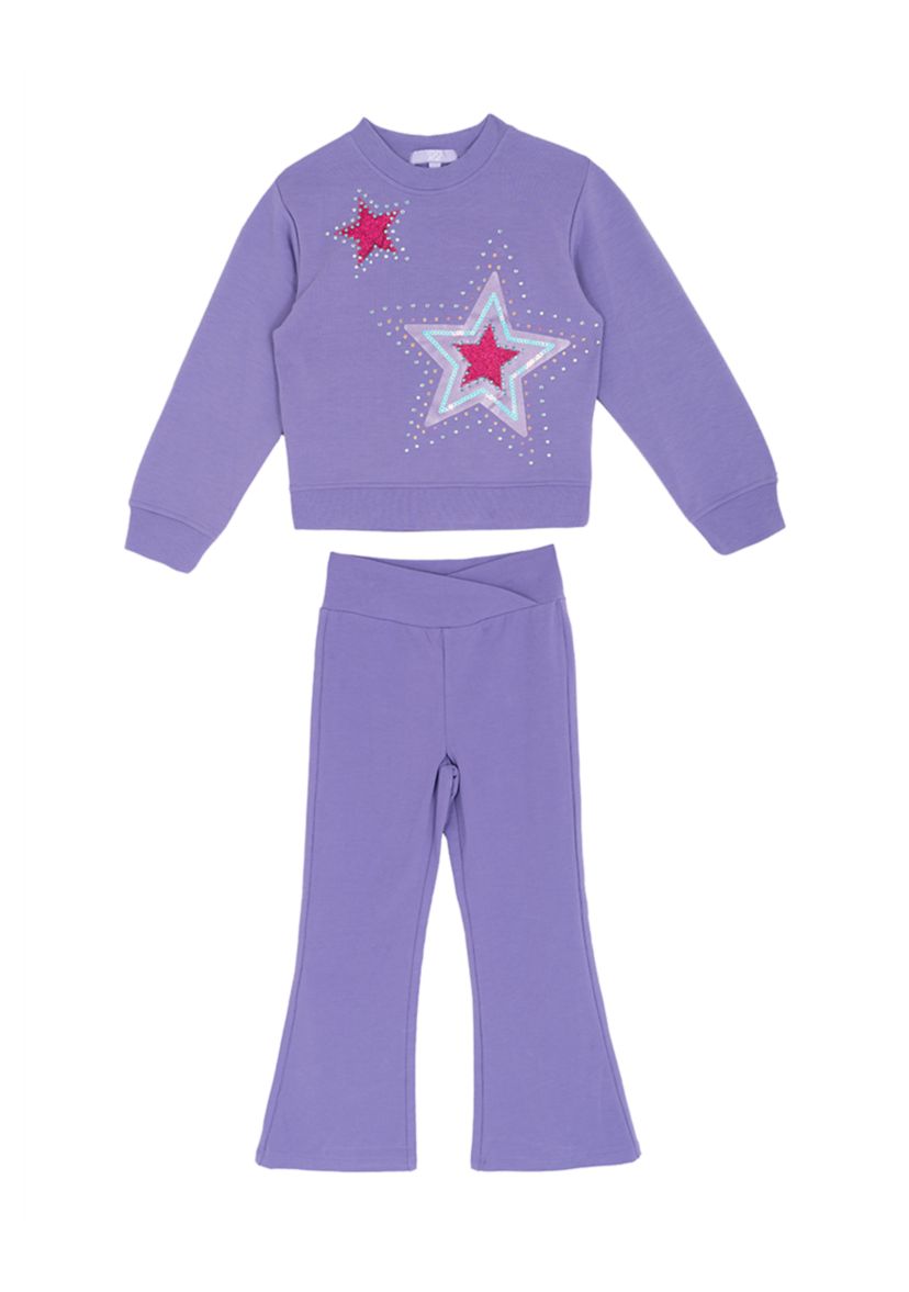 Girls 4-6x Purple Sequin Star Set