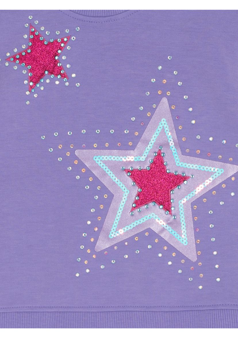 Girls 4-6x Purple Sequin Star Set