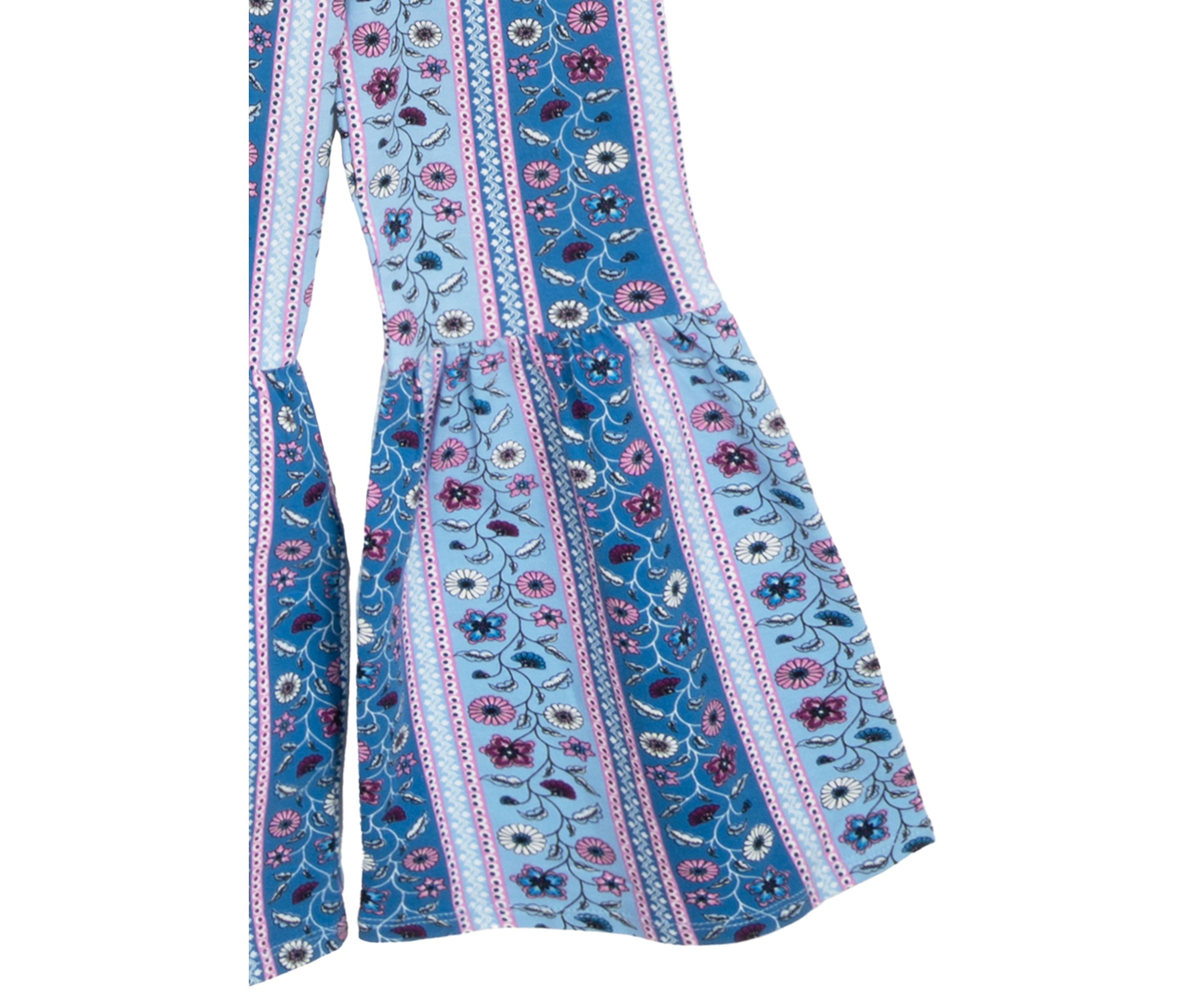 Girls 4-6x Bohemian Top and Printed Pants Set with Scrunchie