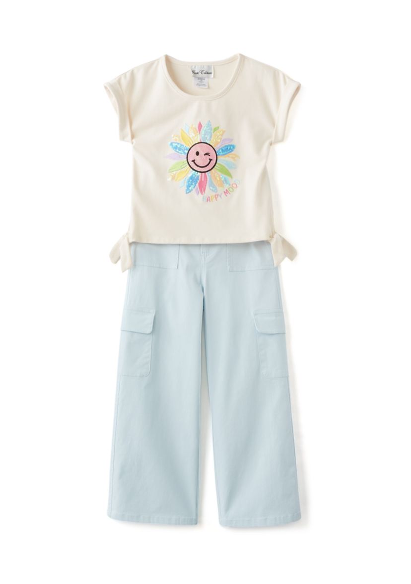 Girls 4-6x Happy Sun Graphic T-Shirt and Cargo Pants Set