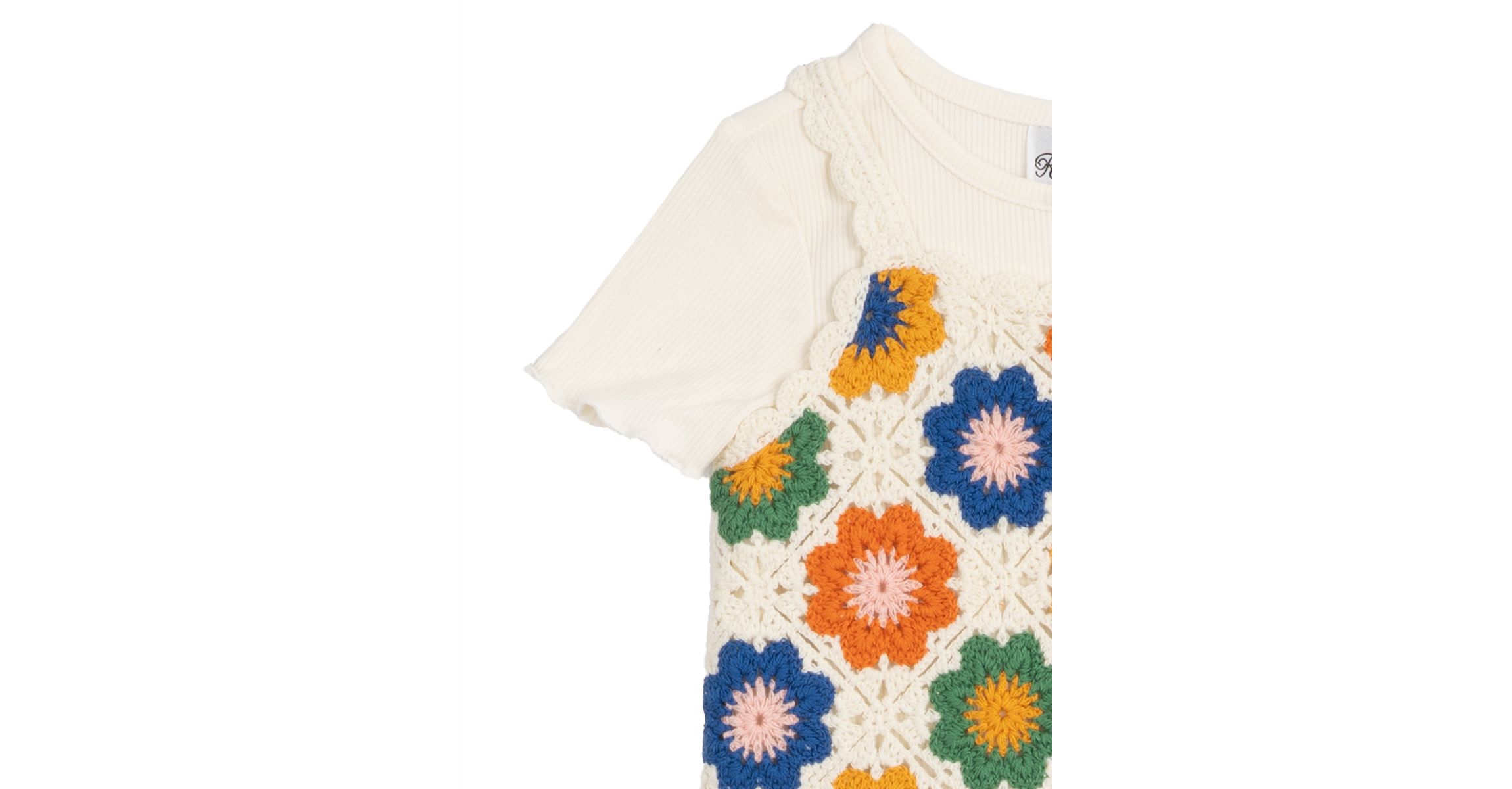 Girls 4-6x Crochet Knit T-Shirt and Flared Pants Set