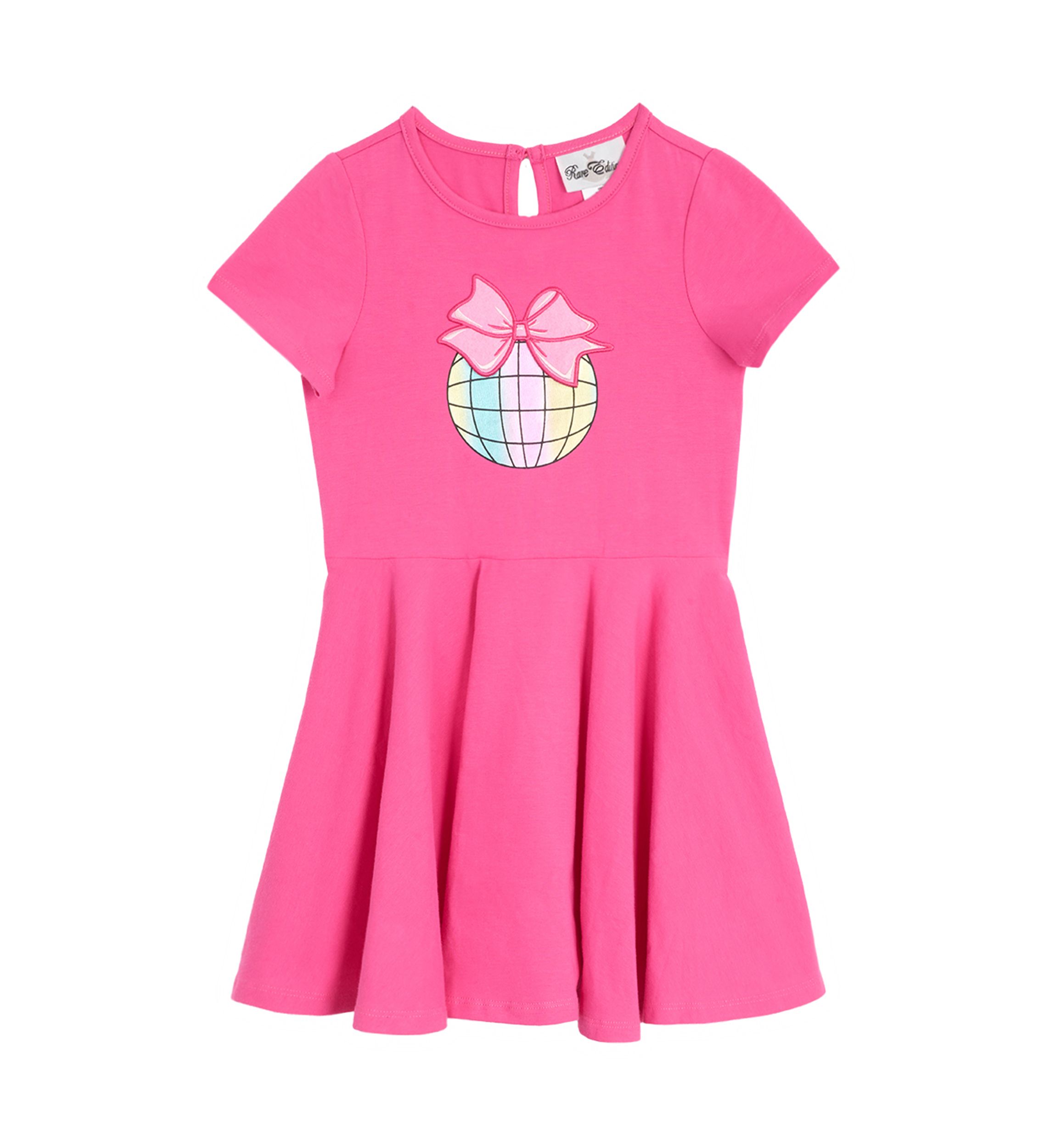 Girls 4-6x Denim Heart Printed Jacket and Tiered Dress Set