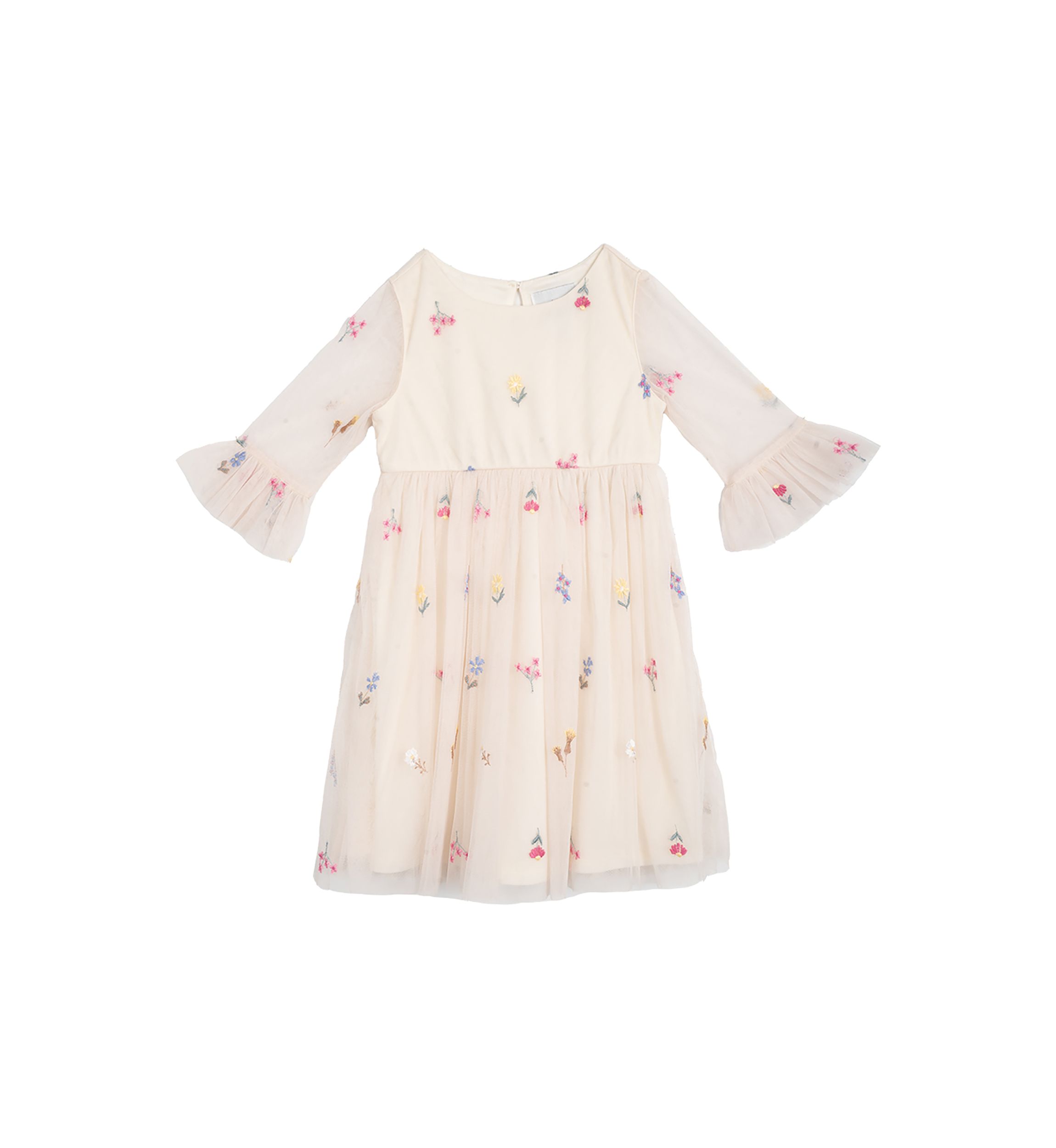 Girls 4-6x Denim Vest and Embroidered Floral Dress Set