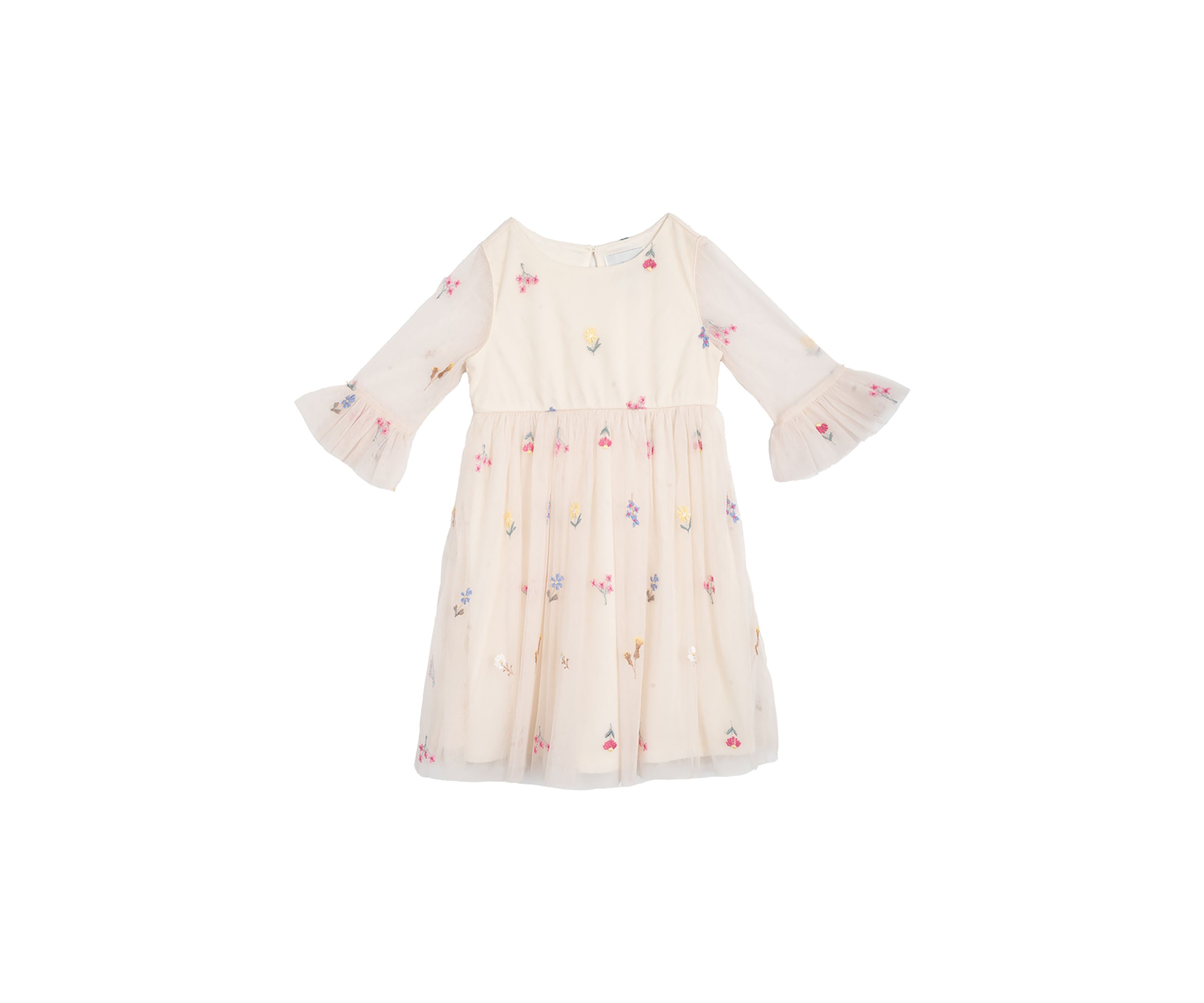 Girls 4-6x Denim Vest and Embroidered Floral Dress Set