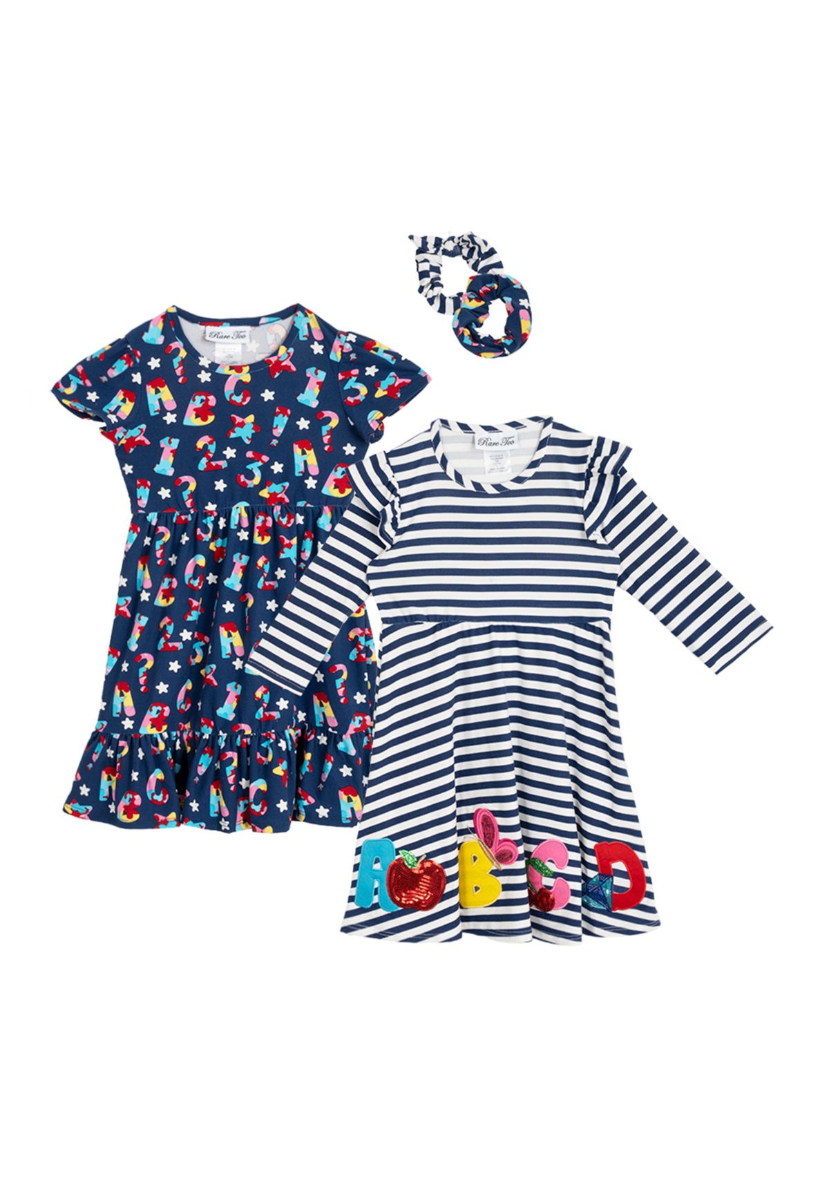 Girls 4-6x Dress Set with Scrunchies