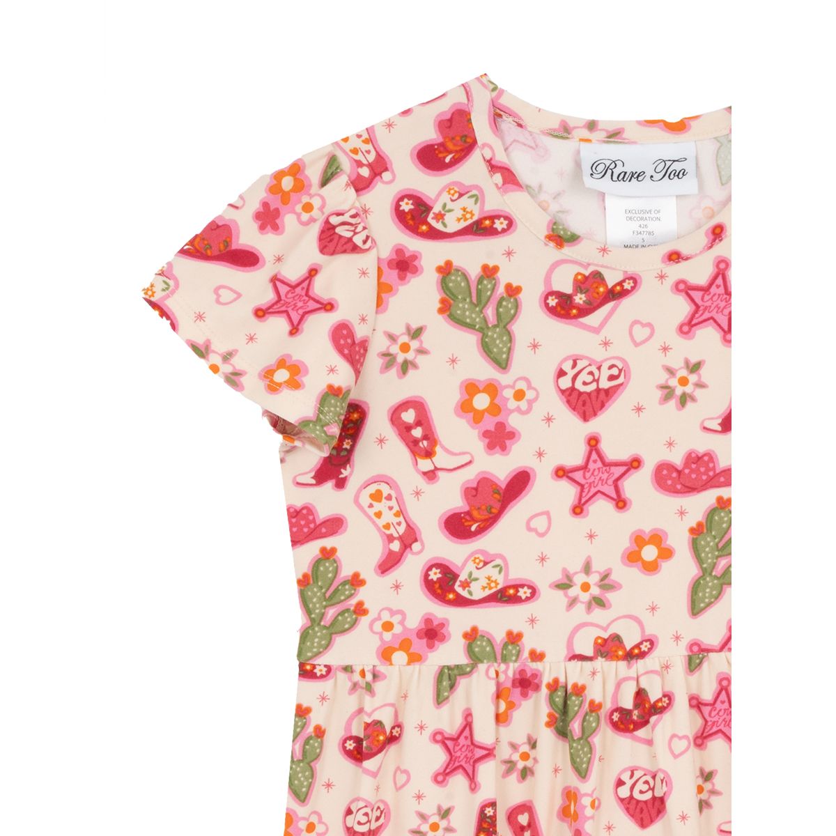 Girls 4-6x Western Dress Set with Hair Ties