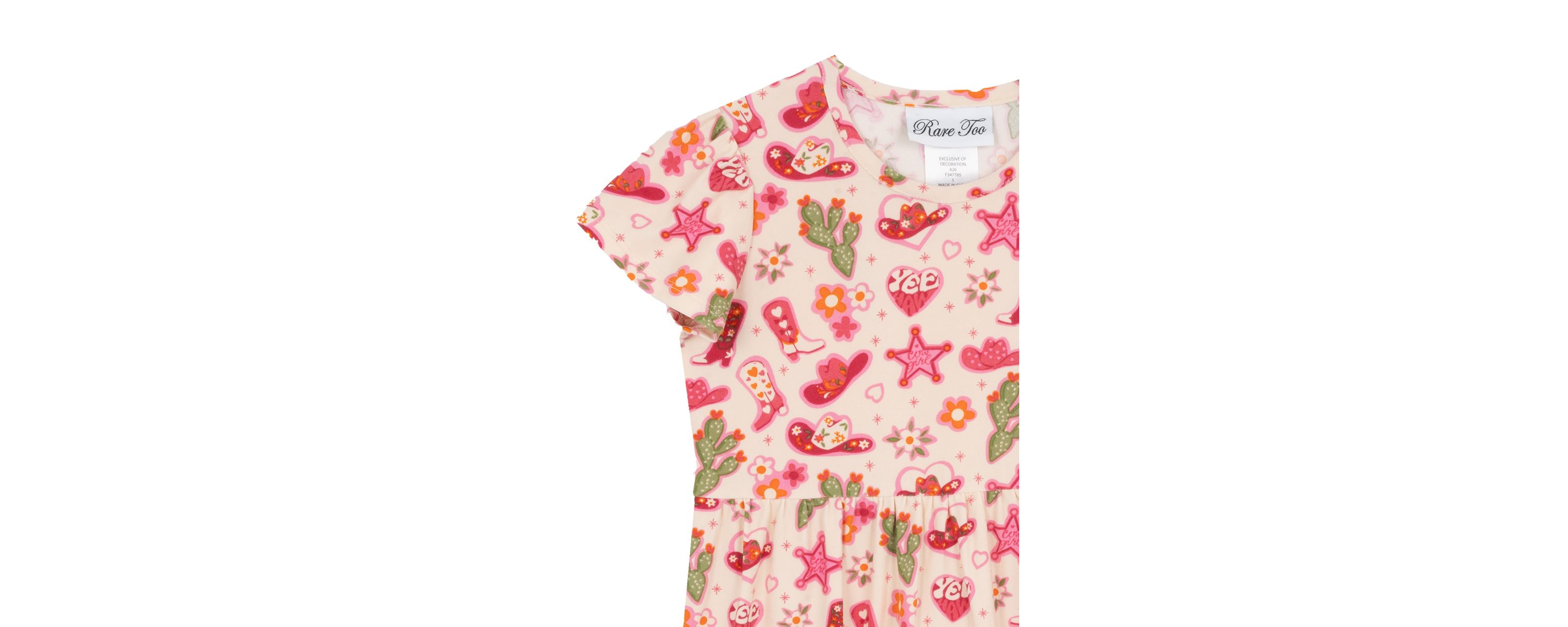 Girls 4-6x Western Dress Set with Hair Ties