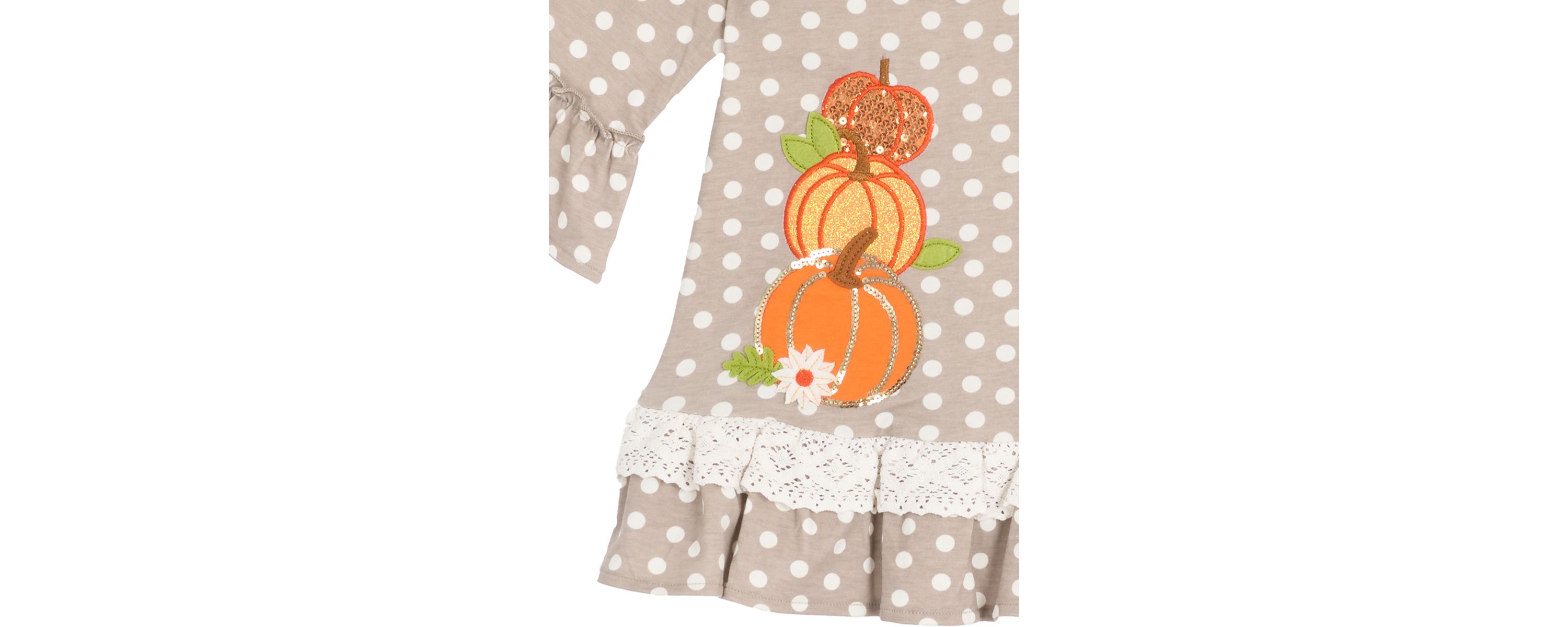 Girls 4-6x Harvest Appliqué Top and Printed Leggings Set