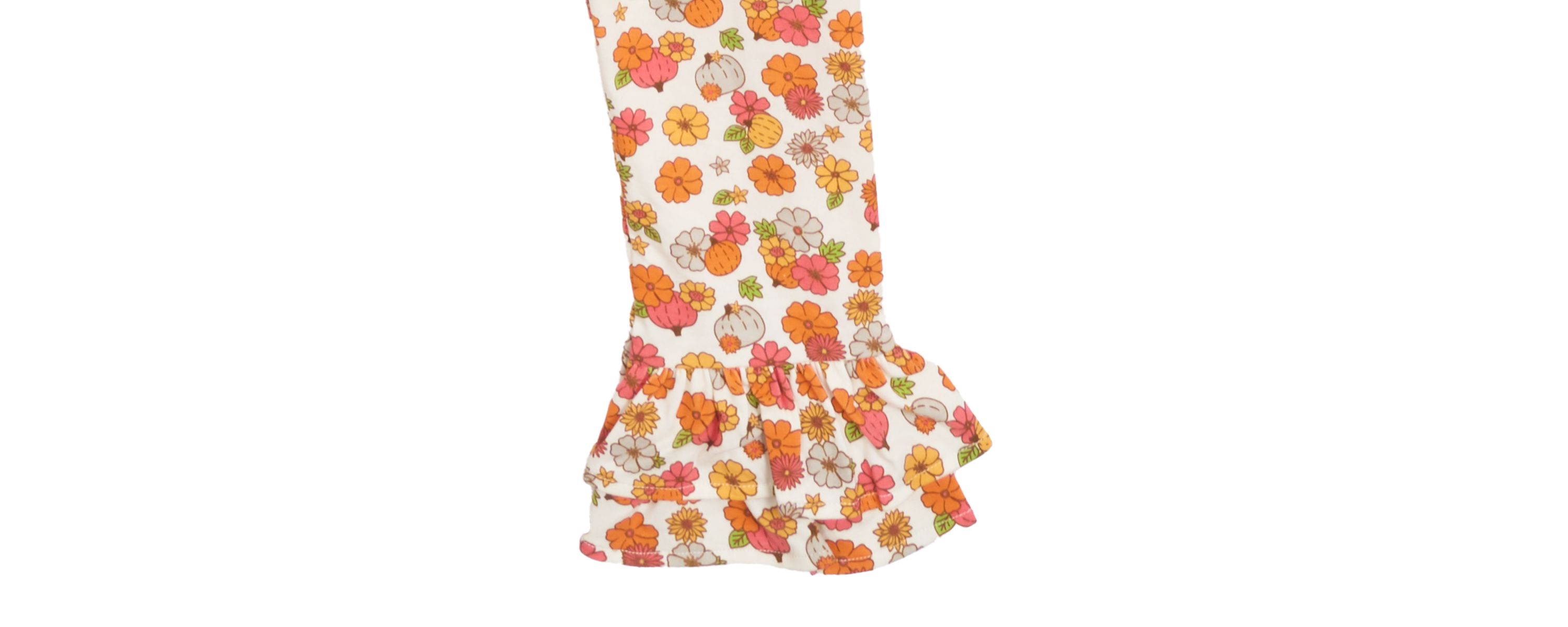 Girls 4-6x Harvest Appliqué Top and Printed Leggings Set