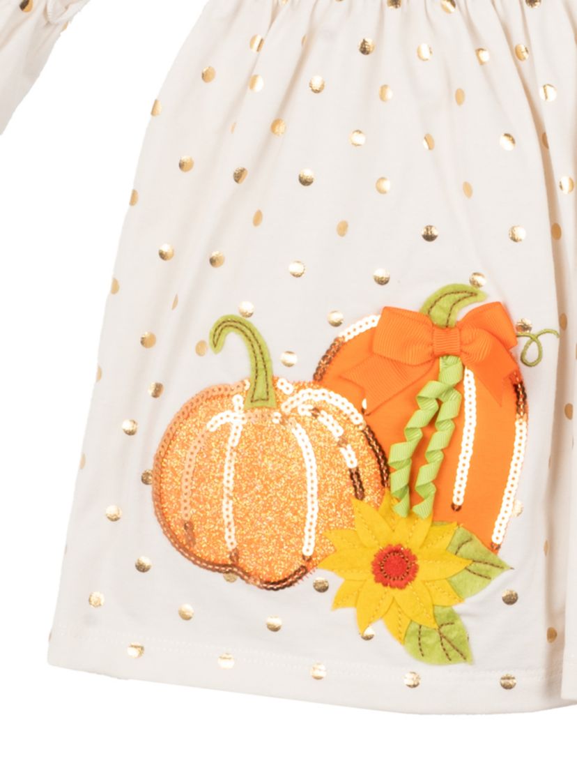 Girls 4-6x Harvest Appliqué Top and Printed Leggings Set