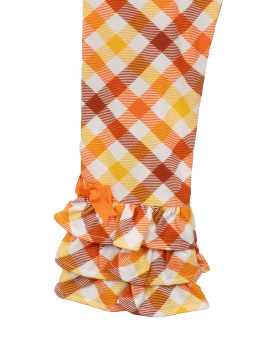Girls 4-6x Harvest Appliqué Top and Printed Leggings Set