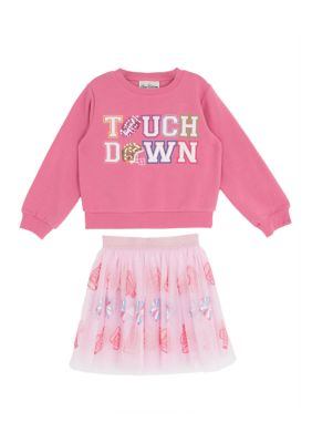 Rare Editions Girls 4-6x Touchdown Skirt Set