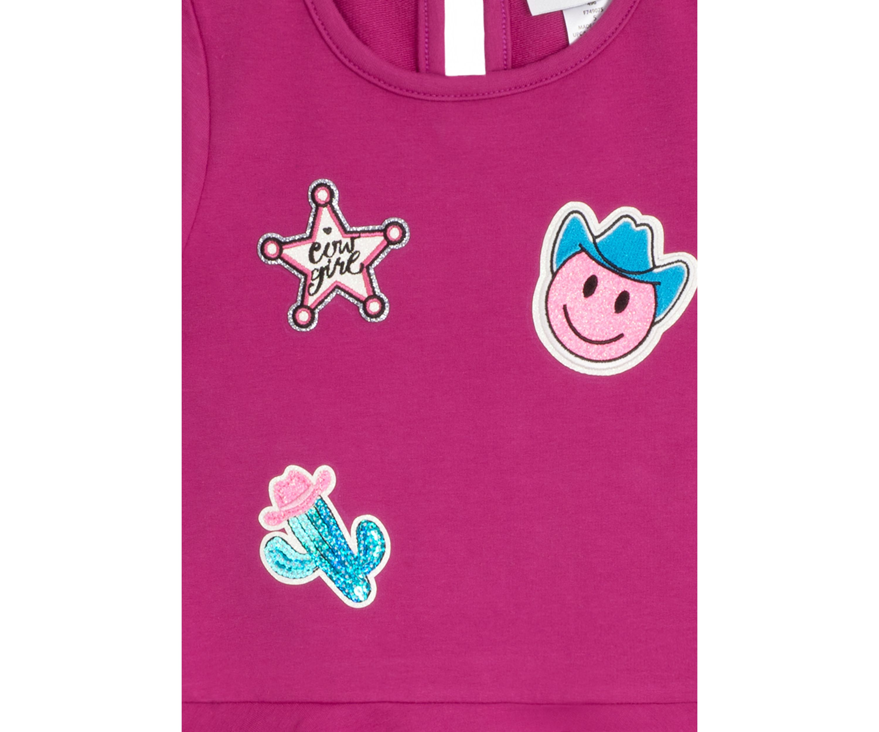 Girls 4-6x Short Sleeve Patch Skater Dress