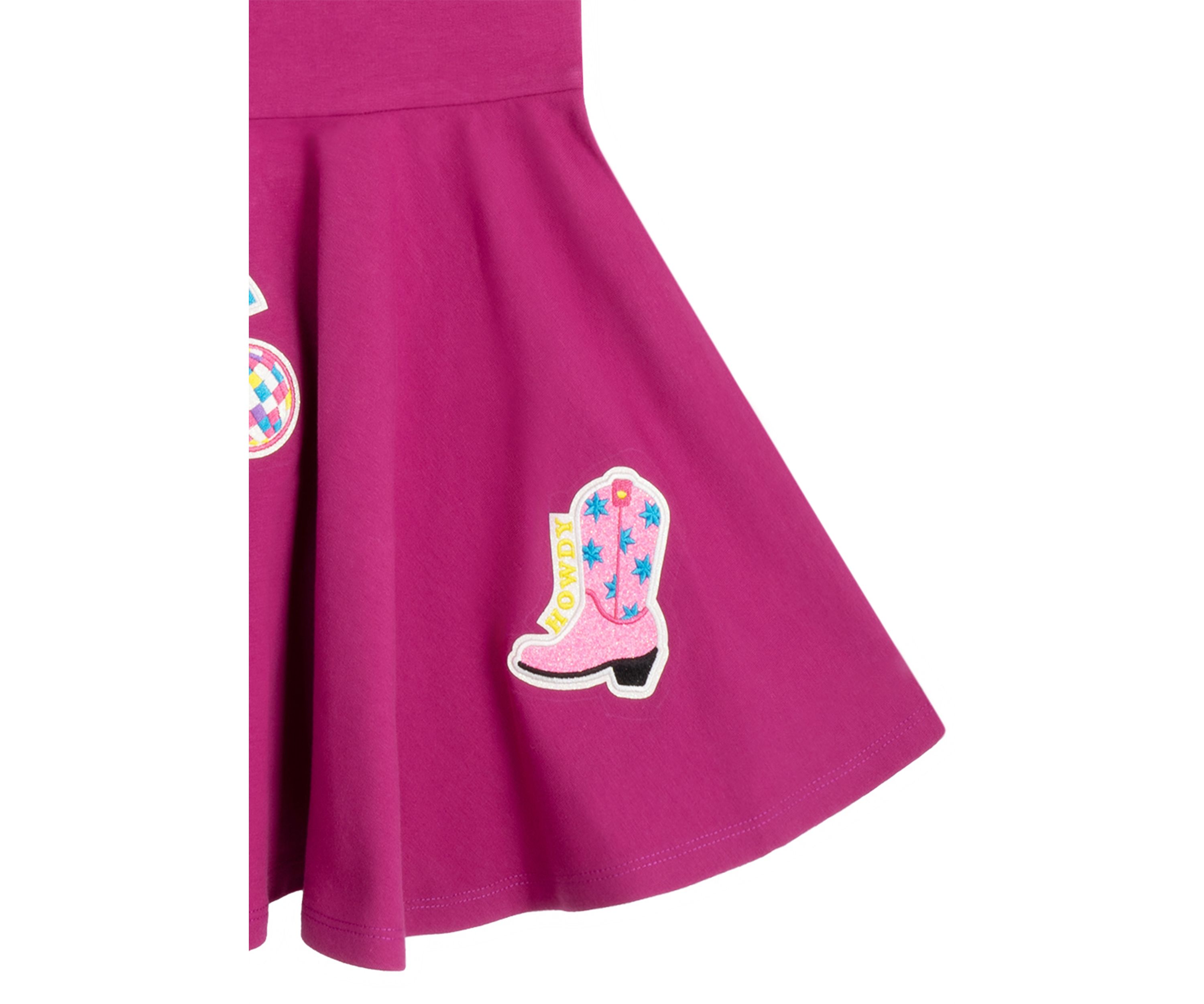 Girls 4-6x Short Sleeve Patch Skater Dress