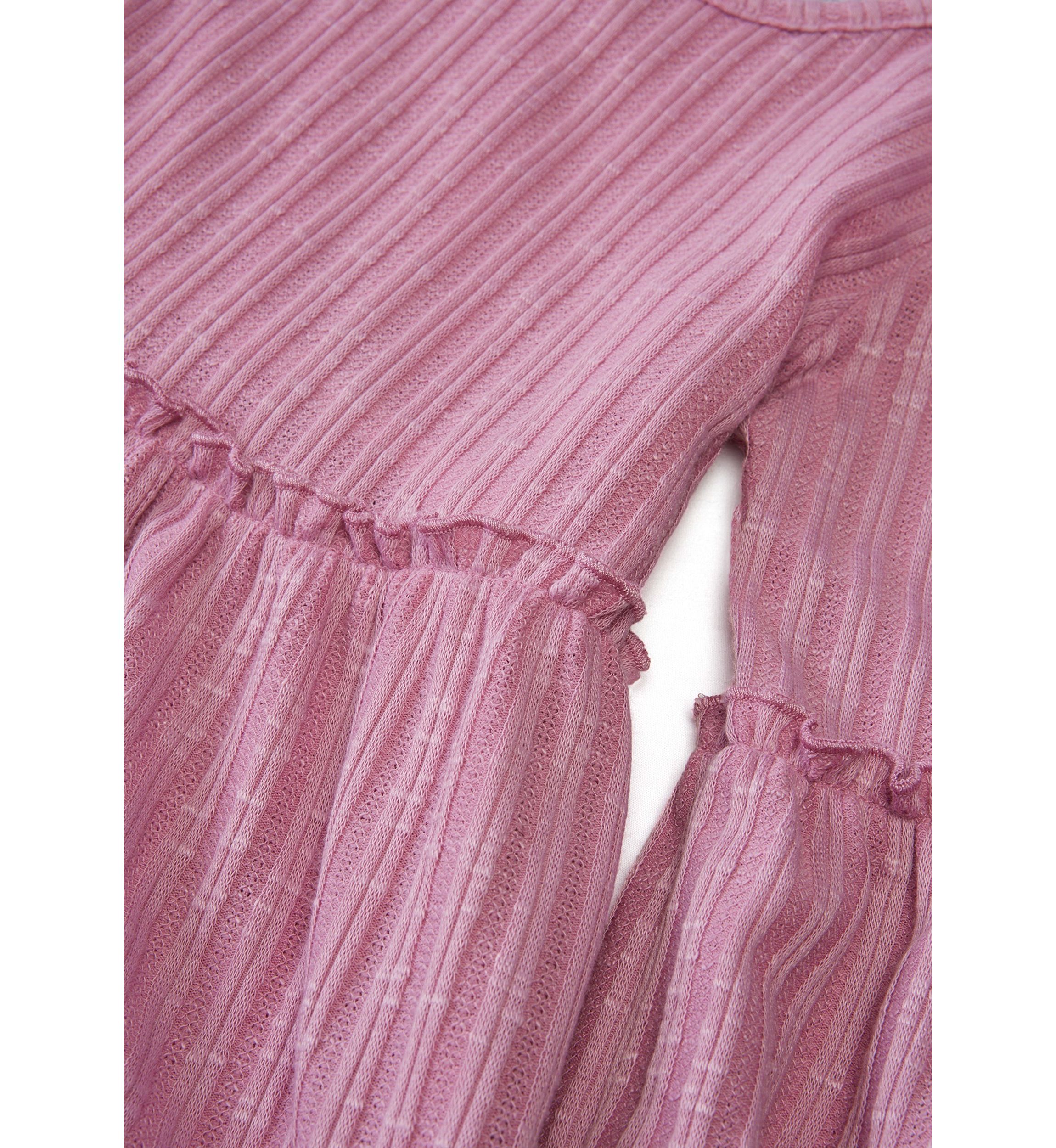 Girls 4-6x Ribbed Balloon Sleeve Tiered Dress
