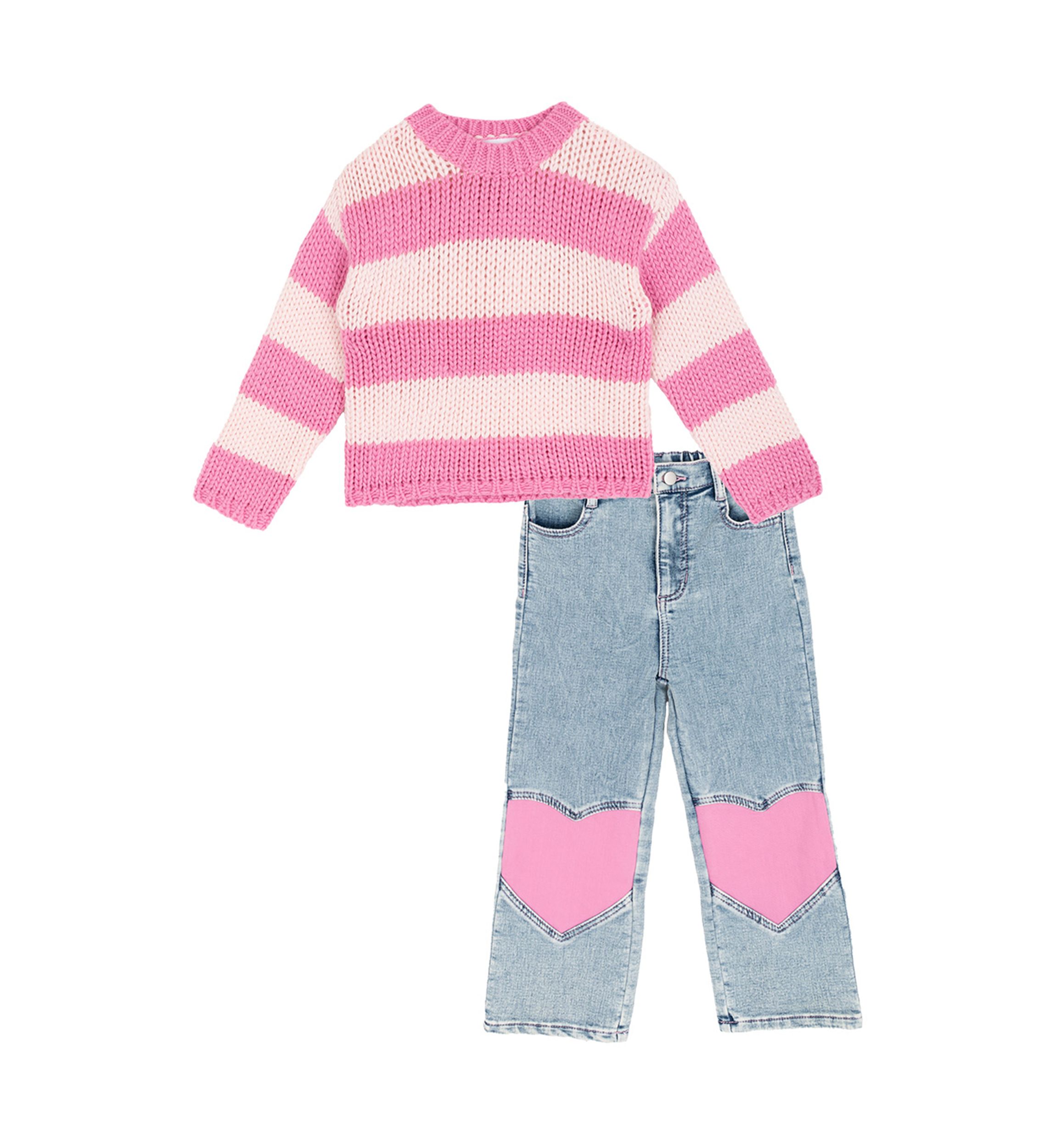 Girls 4-6x Pink Heart Jean Set