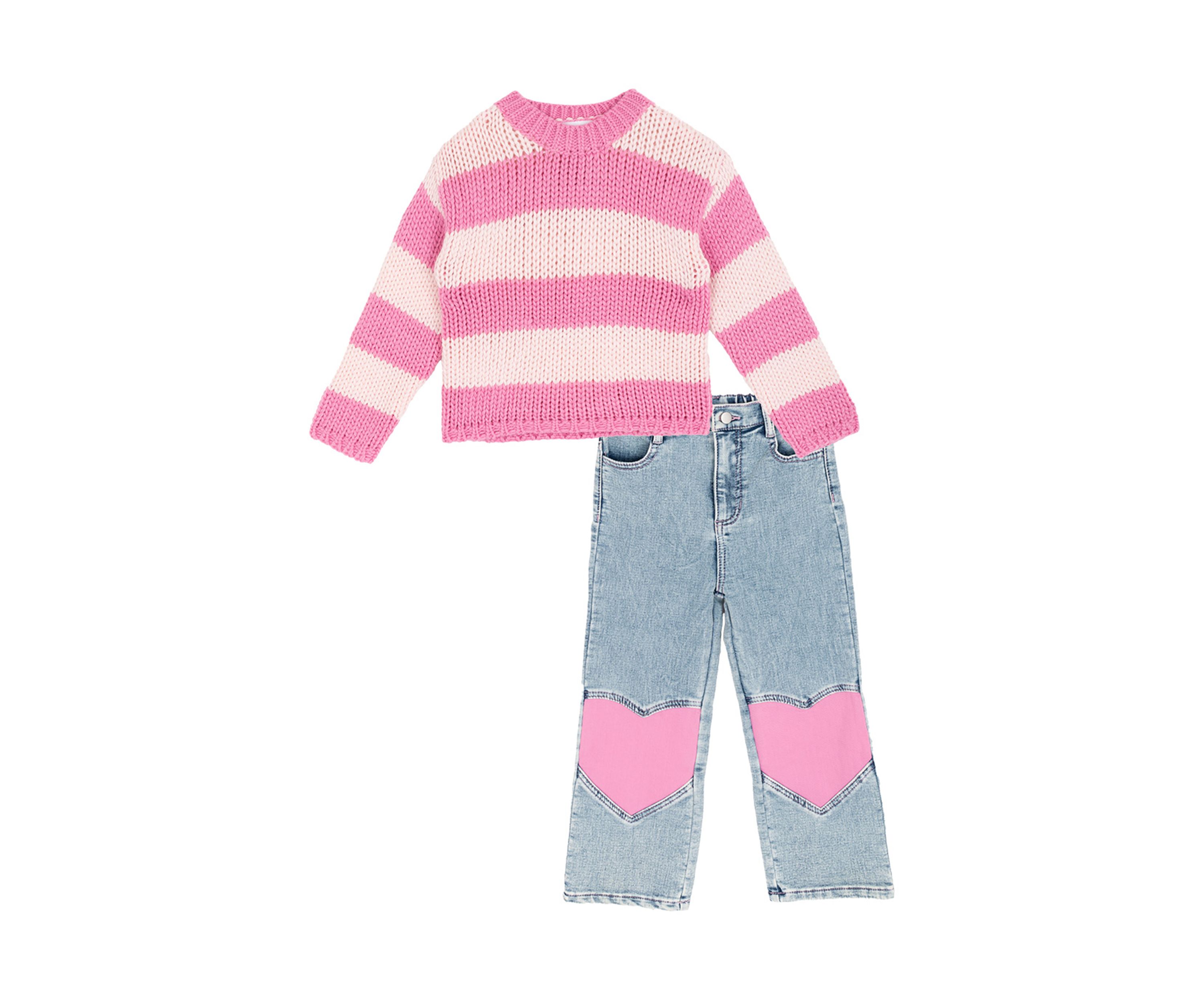 Girls 4-6x Pink Heart Jean Set