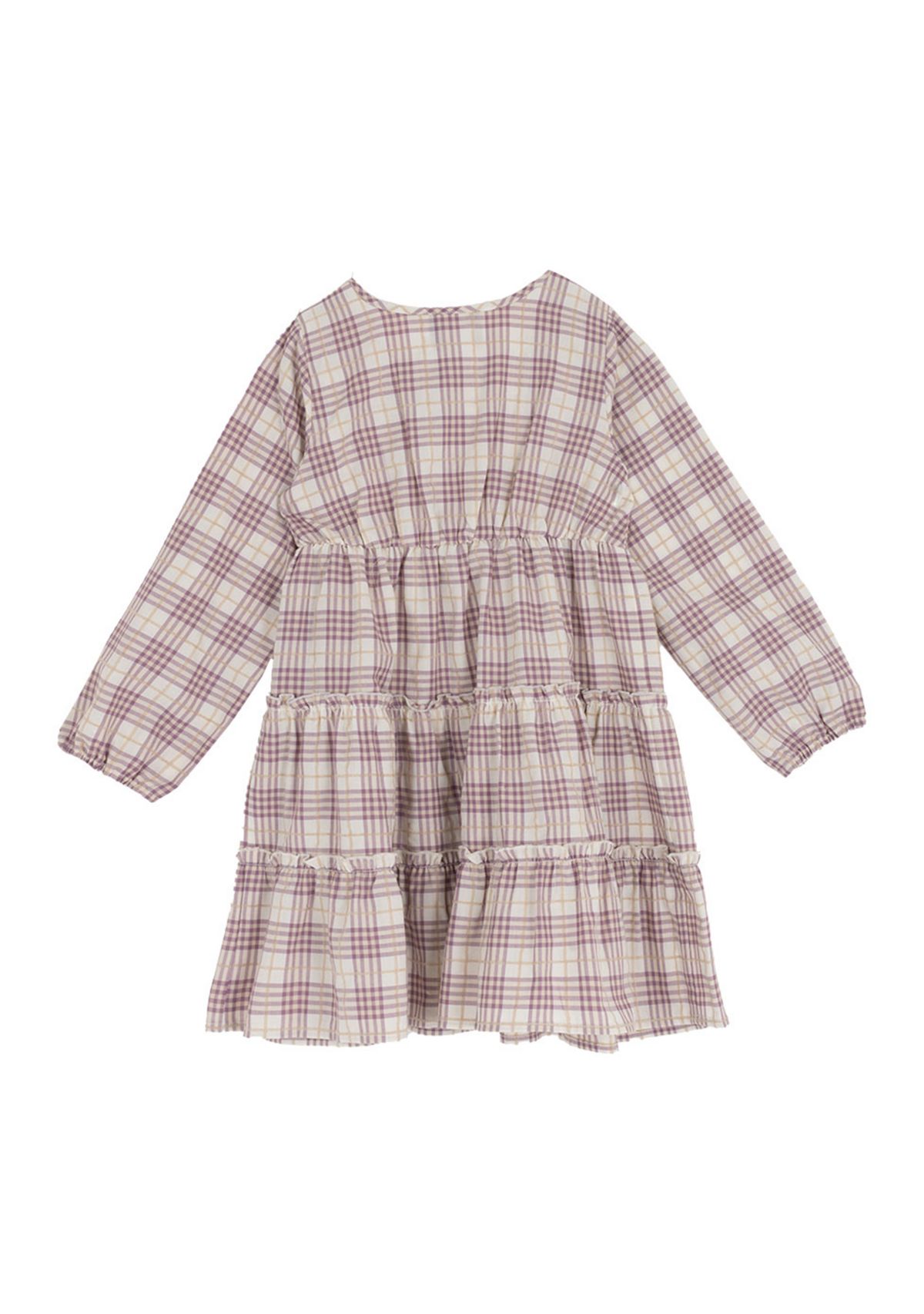 Girls 4-6x Long Sleeve Plaid Dress and Purse Set 