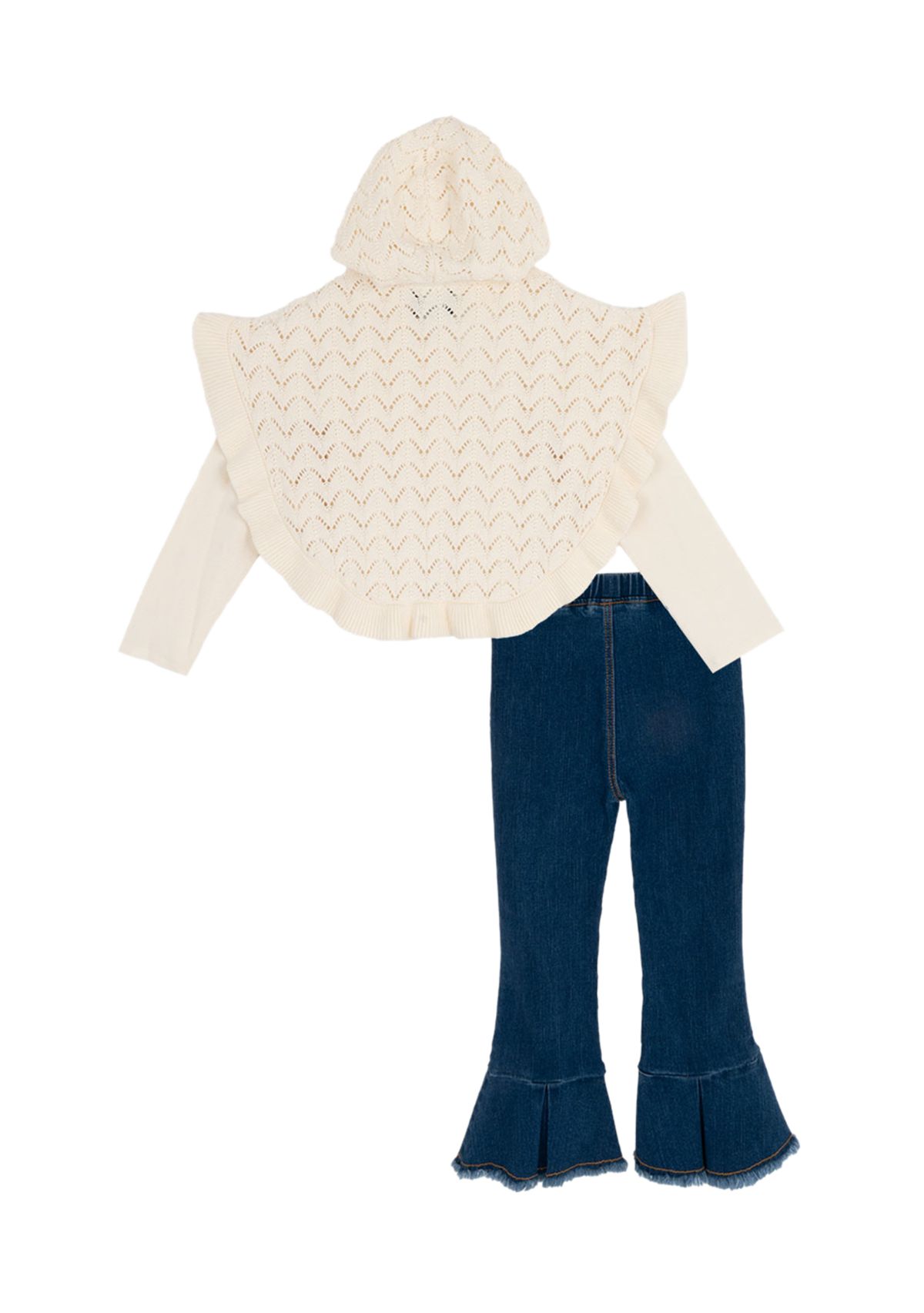 Girls 4-6x Poncho Ruffle Jeans 