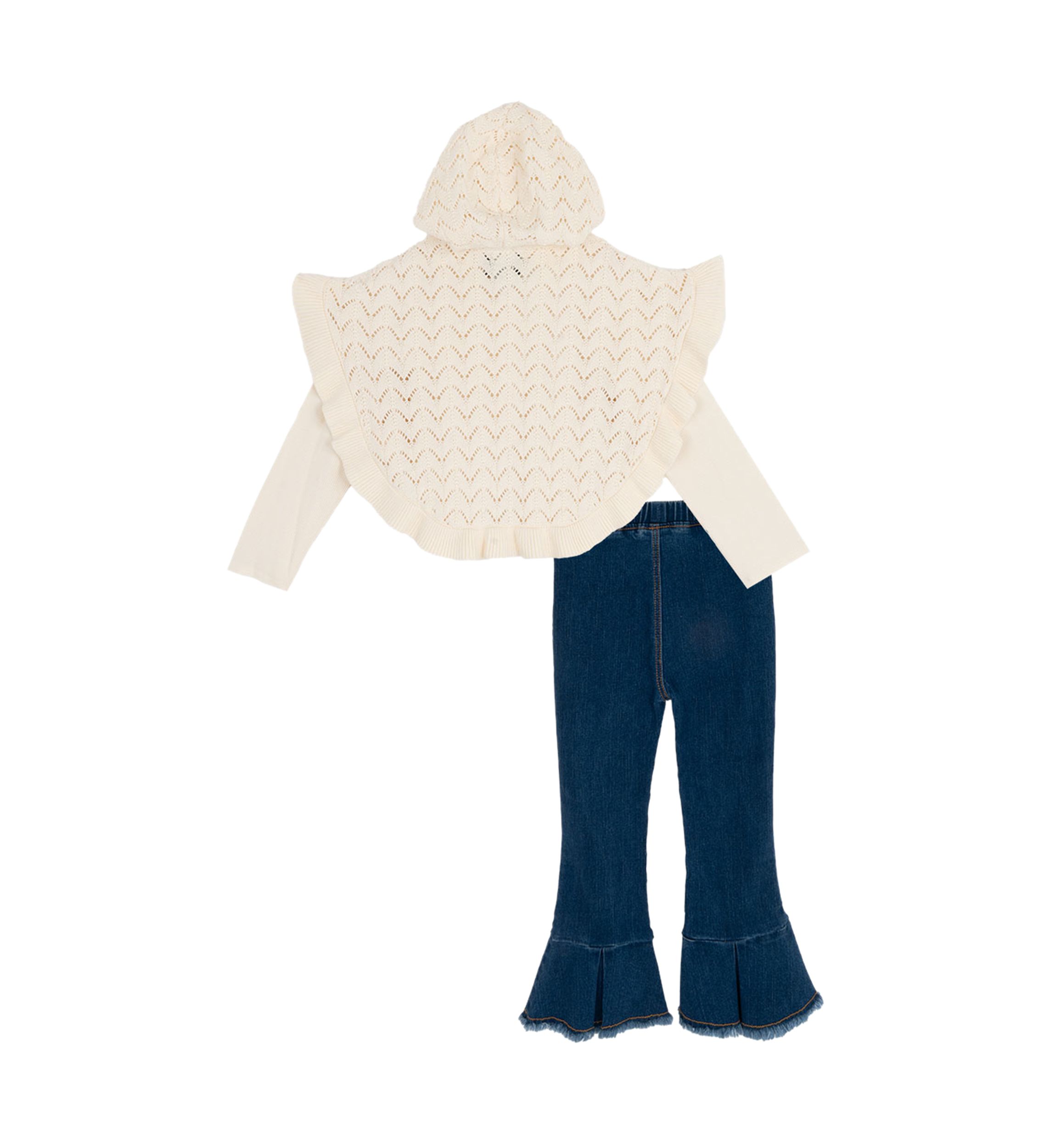 Girls 4-6x Poncho Ruffle Jeans 