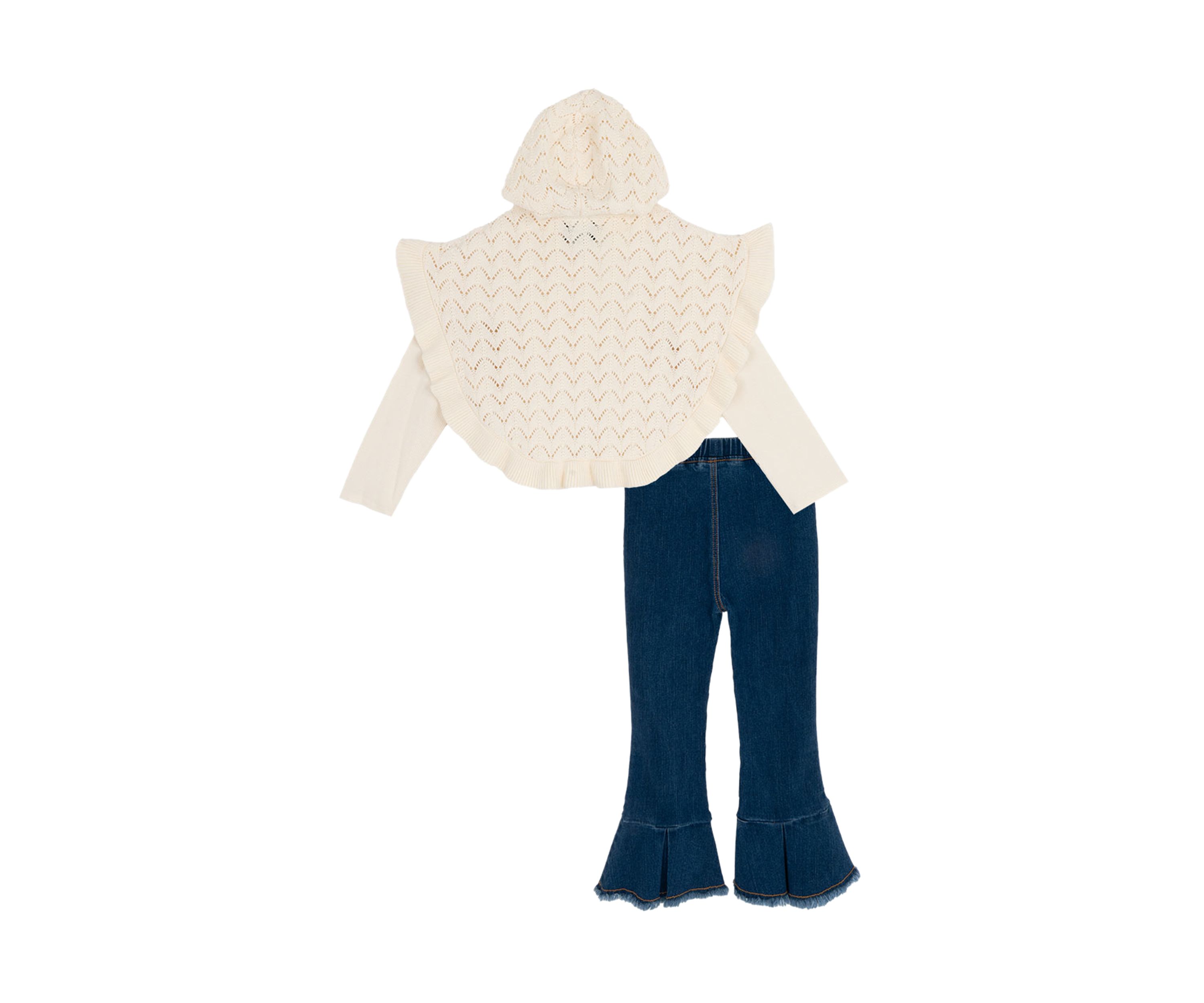 Girls 4-6x Poncho Ruffle Jeans 
