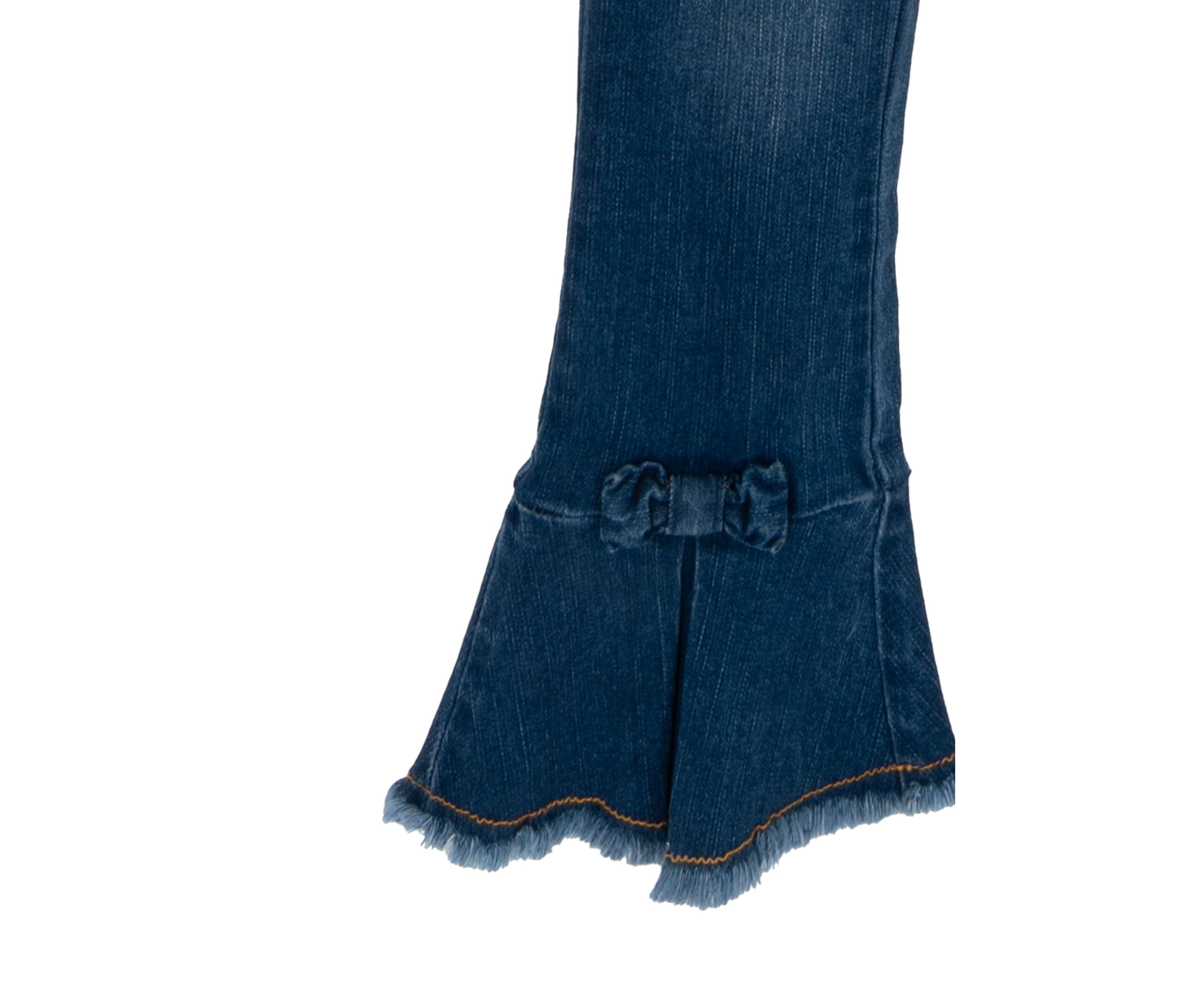 Girls 4-6x Poncho Ruffle Jeans 