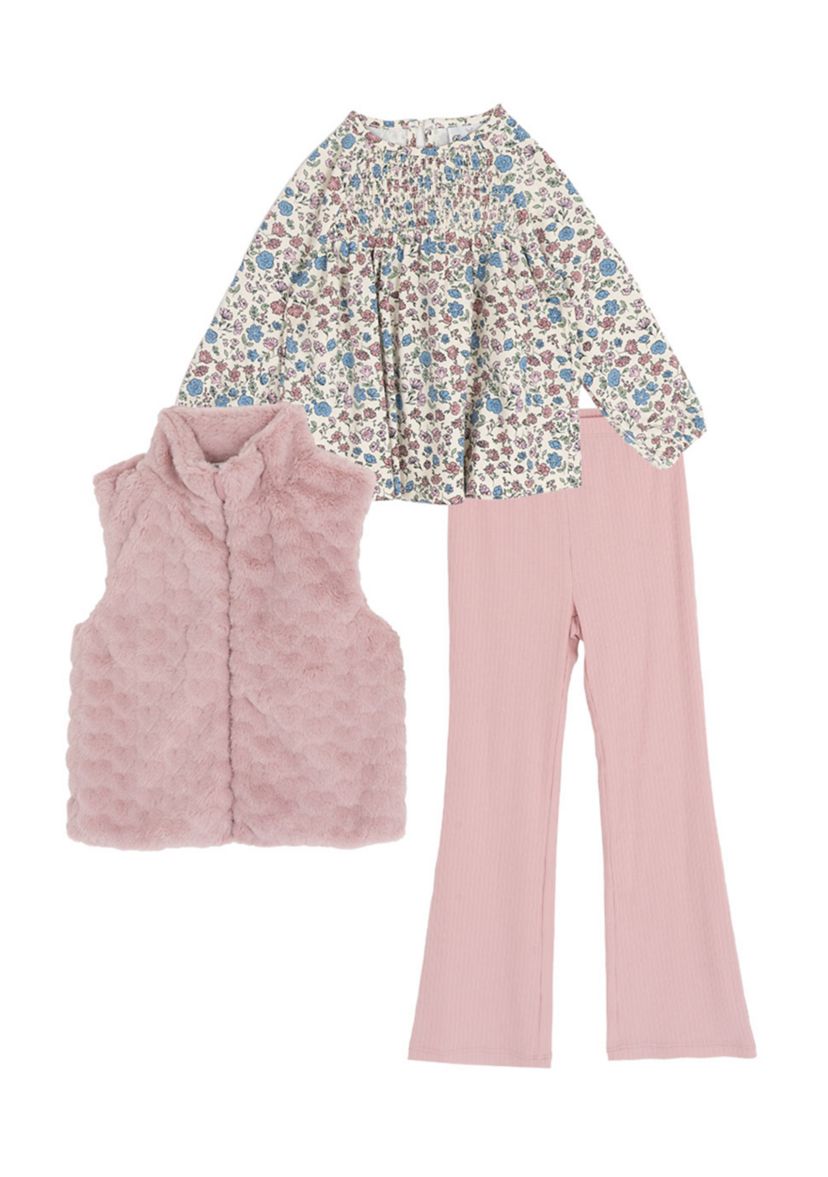 Girls 4-6x 3-Piece Faux Fur Vest Set