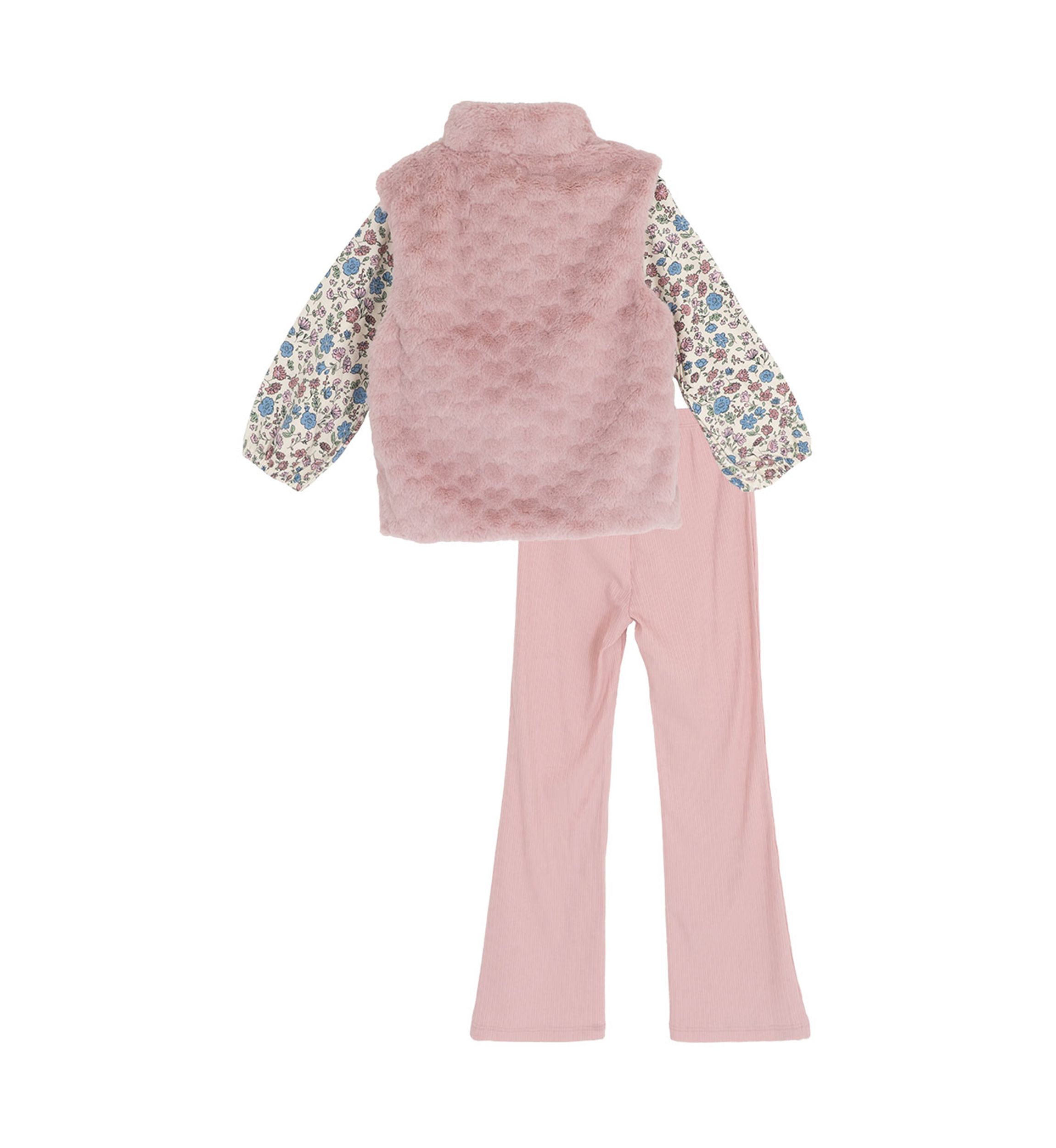 Girls 4-6x 3-Piece Faux Fur Vest Set