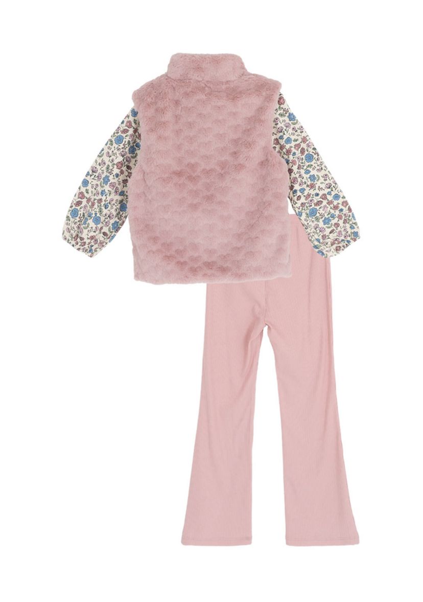 Girls 4-6x 3-Piece Faux Fur Vest Set