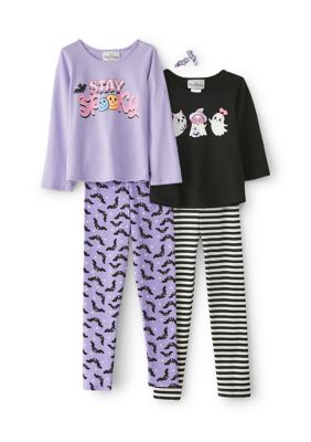 Rare Editions Girls 4-6x Halloween Long Sleeve Shirt and Pants Pajama Set