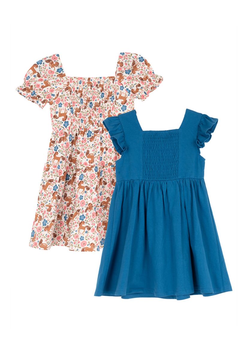 rare editions dresses Girls 4-6x Horse Print Dress Set N C1416 - Iridescent A line dress Partial/Placket Size:15 HUSKY rare editions