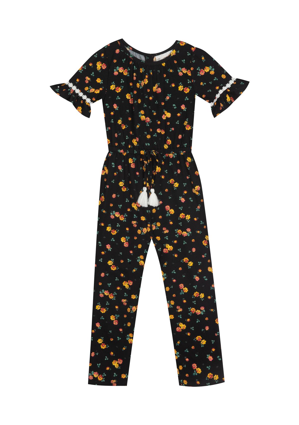 Girls 4-6x Short Sleeve Printed Jumpsuit