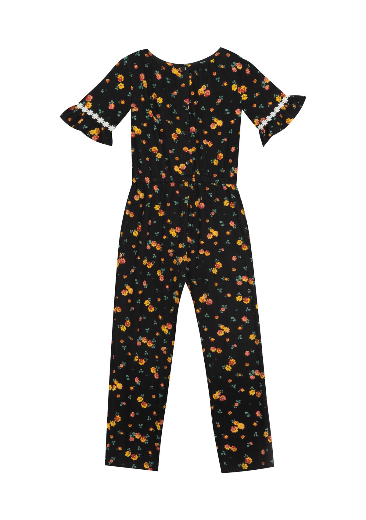 Girls 4-6x Short Sleeve Printed Jumpsuit