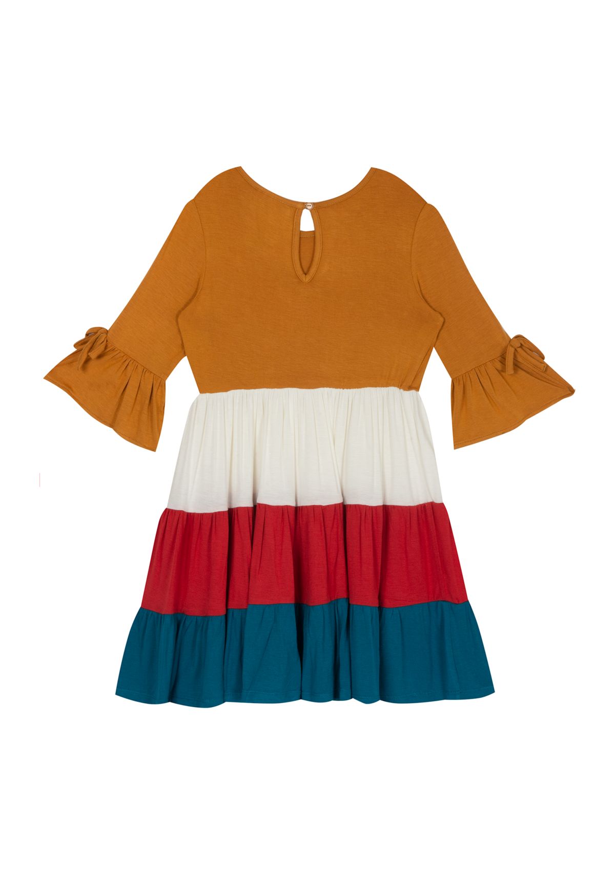 Girls 7-16 Color Block Ruffled Skirt Dress