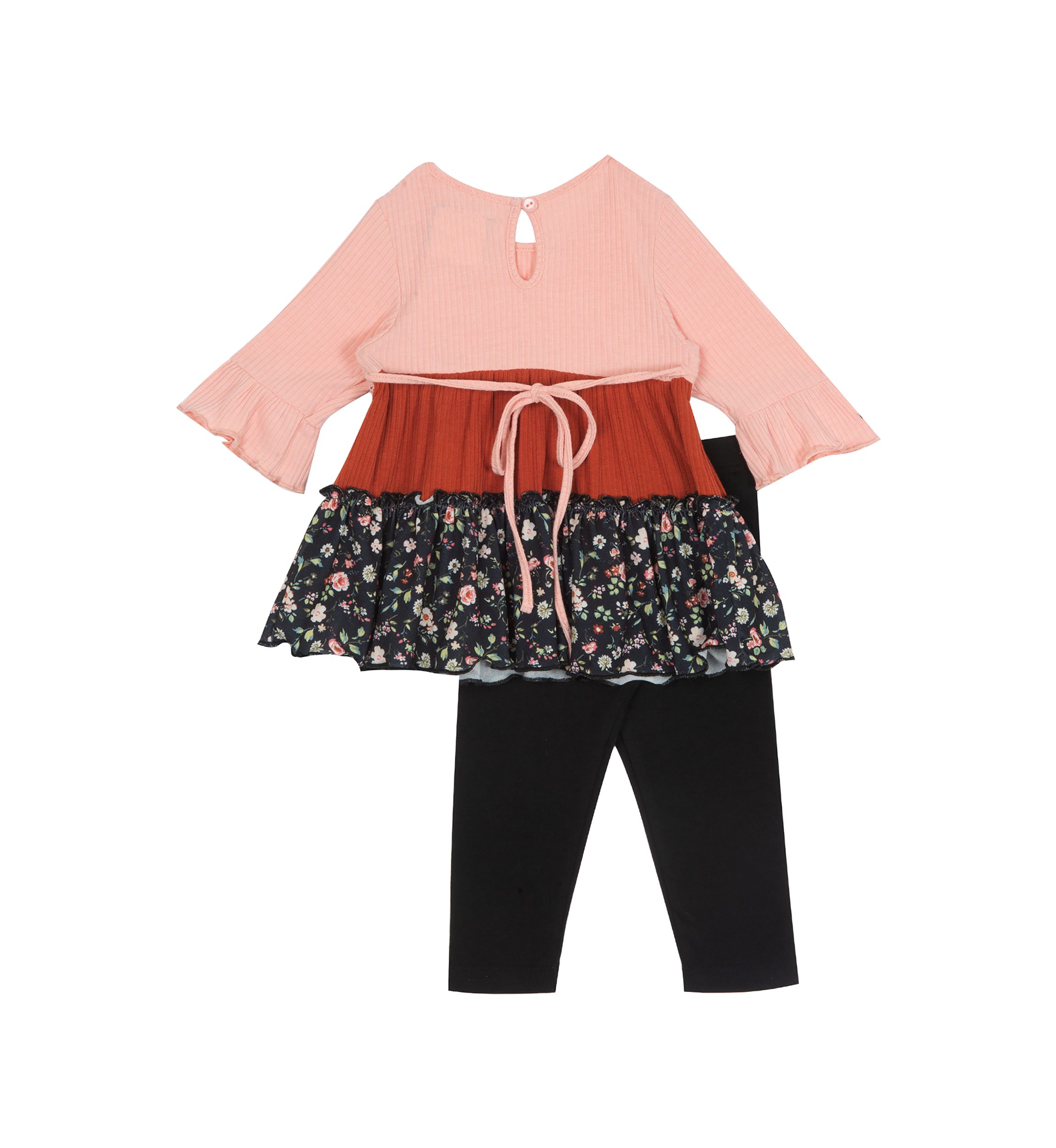 Girls 4-6x Printed Tiered Top and Knit Leggings Set