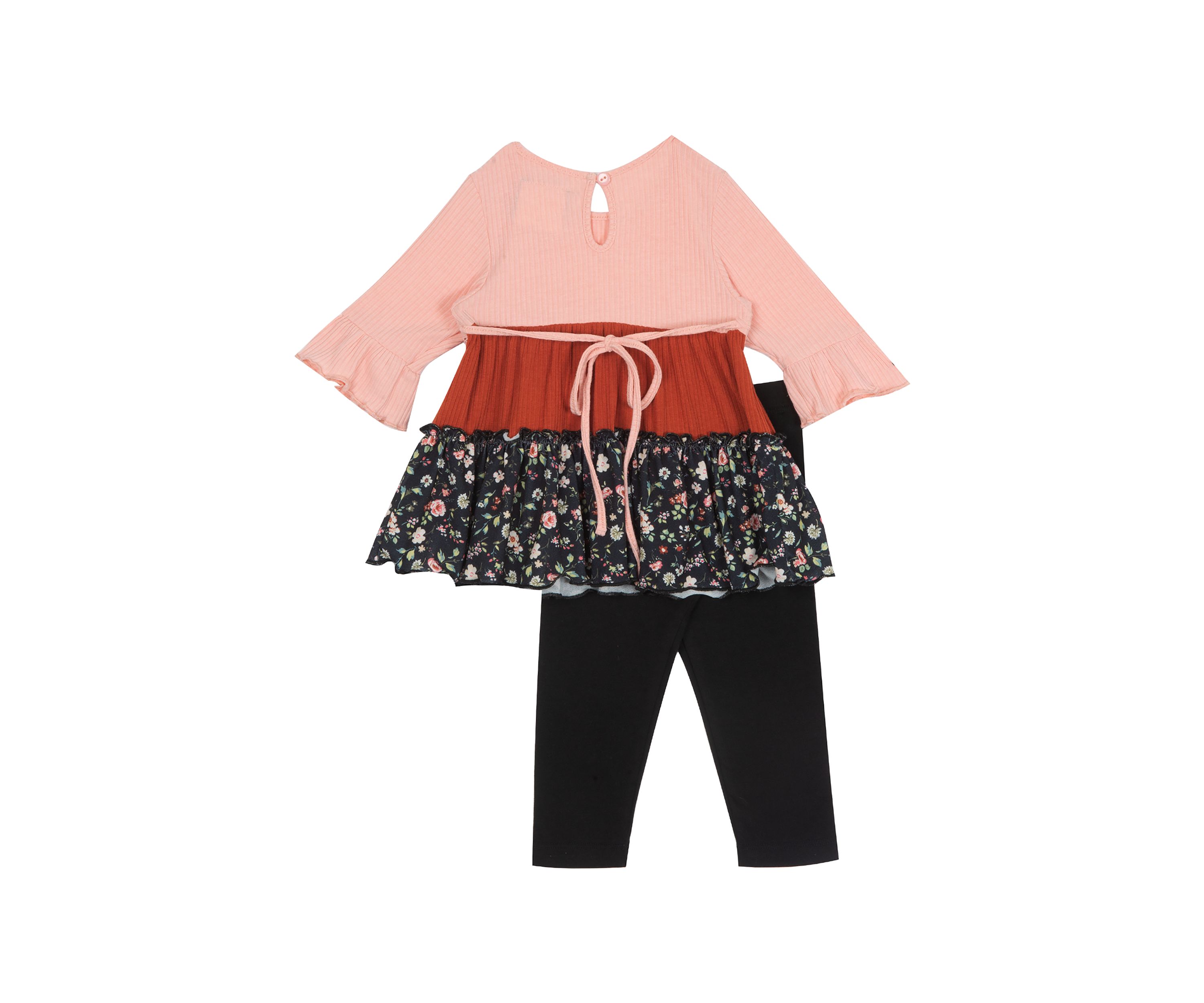 Girls 4-6x Printed Tiered Top and Knit Leggings Set