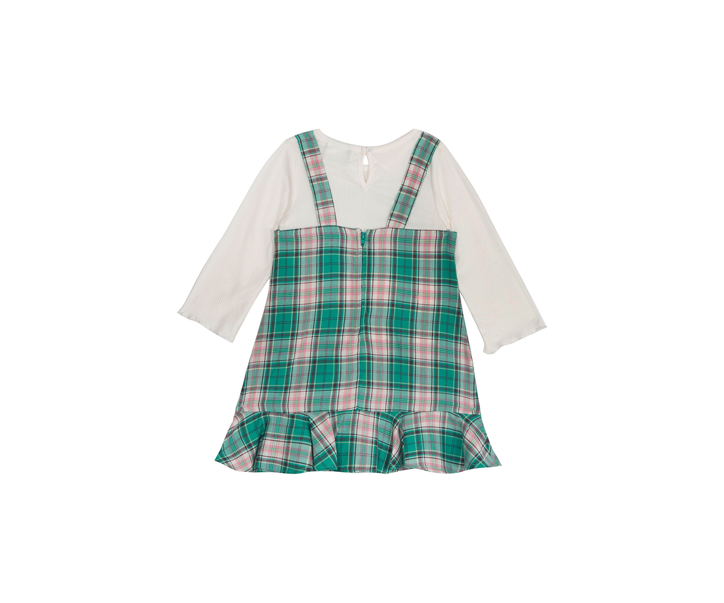 Girls 4-6x Woven Plaid Printed Jumper Dress Set