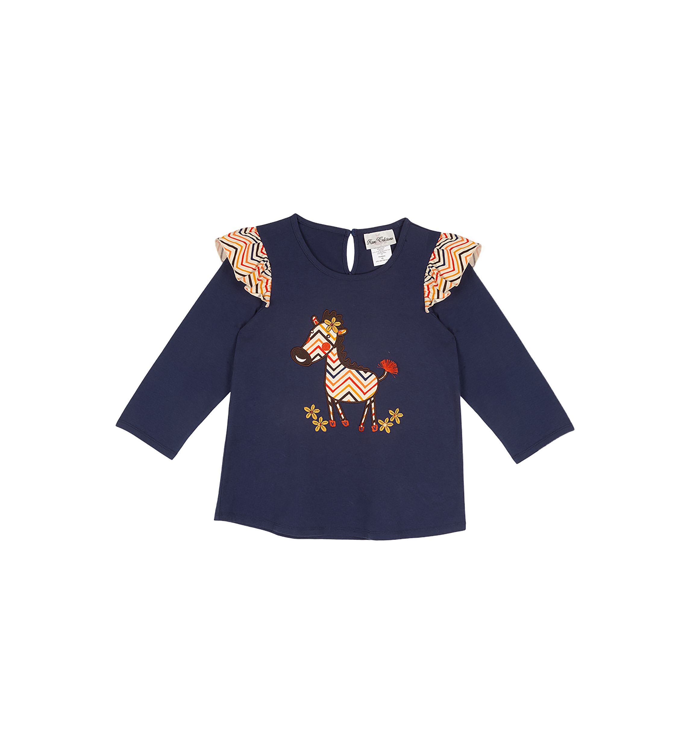 Girls 7-16 Zebra Appliqué Top