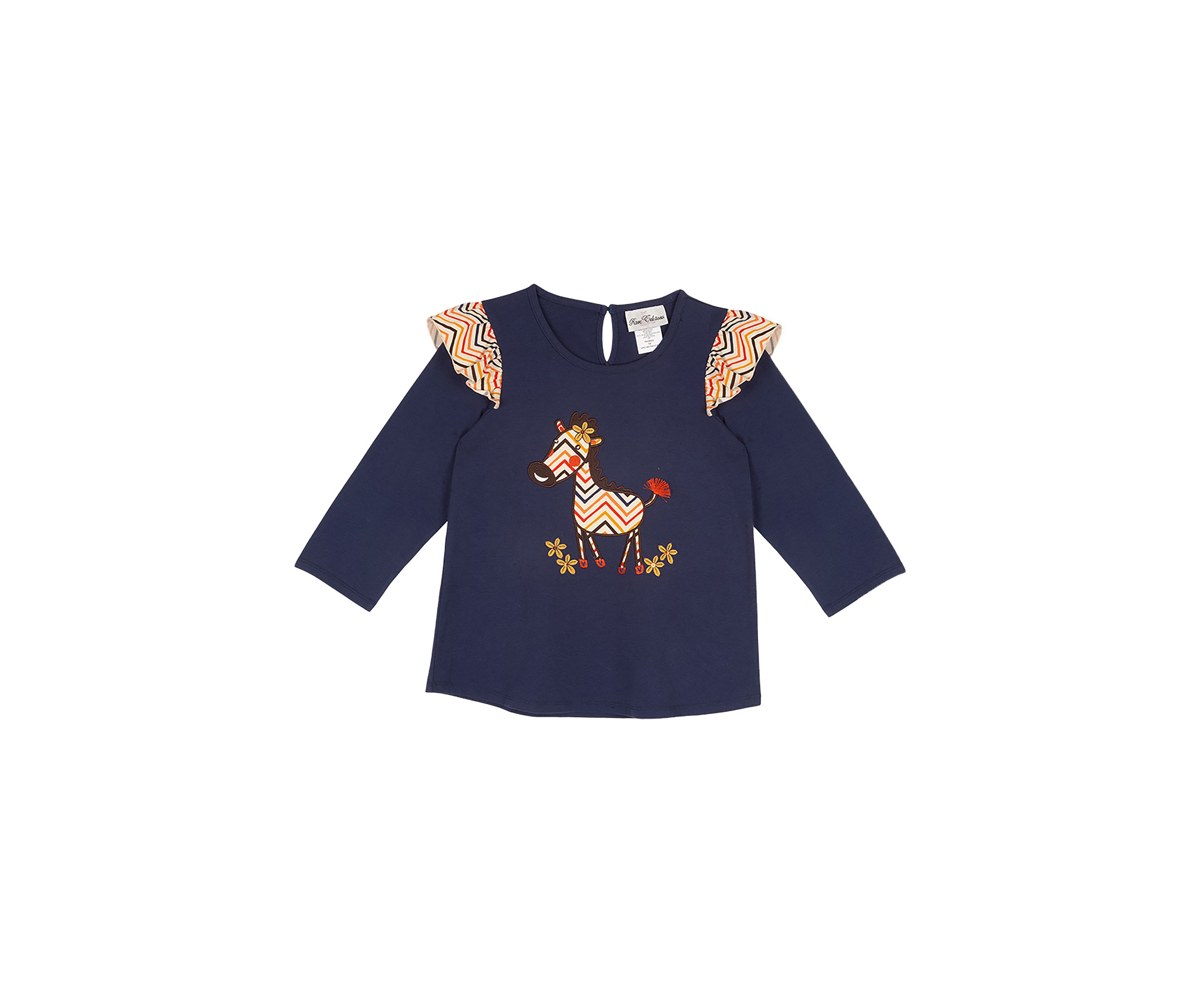 Girls 7-16 Zebra Appliqué Top