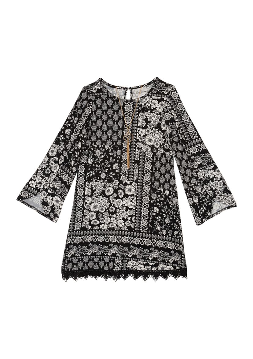 Girls 7-16 Floral Printed Dress