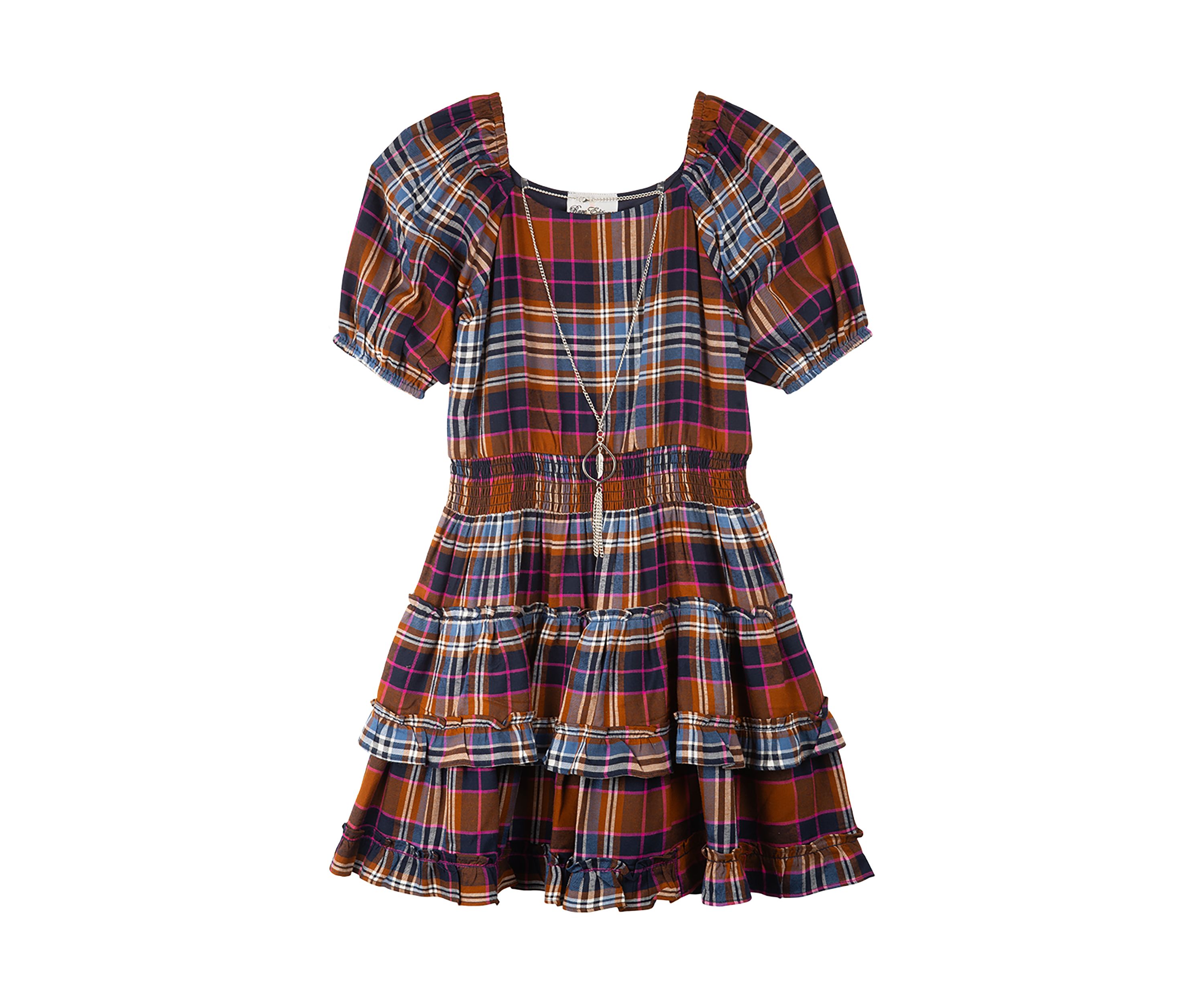 Girls 7-16 Woven Plaid Dress