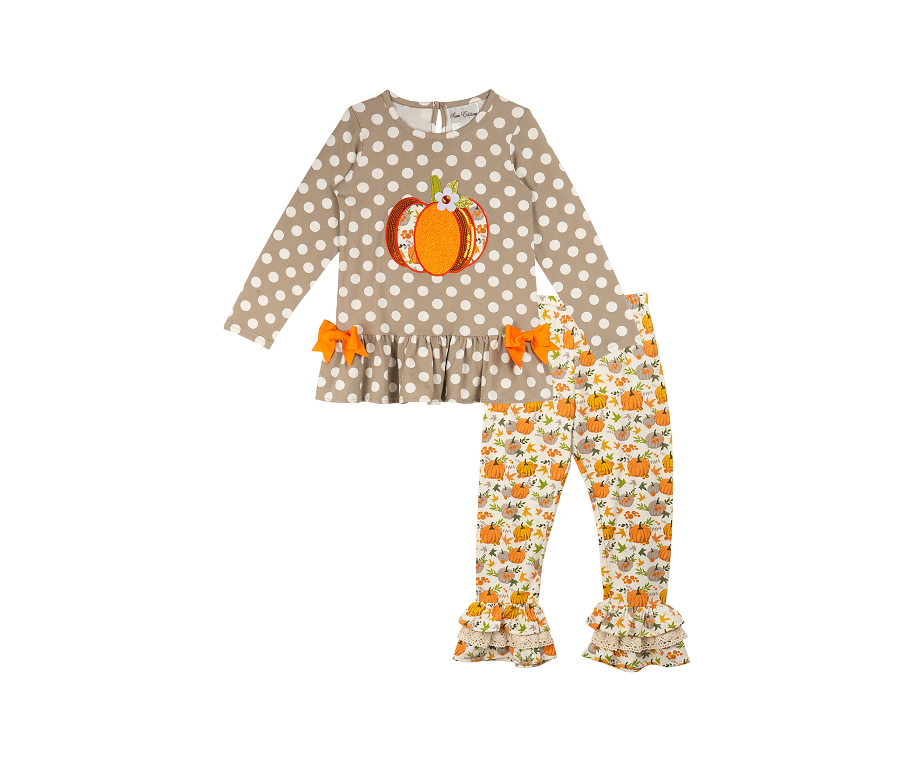 Girls 7-16 Harvest Knit Top and Printed Leggings Set